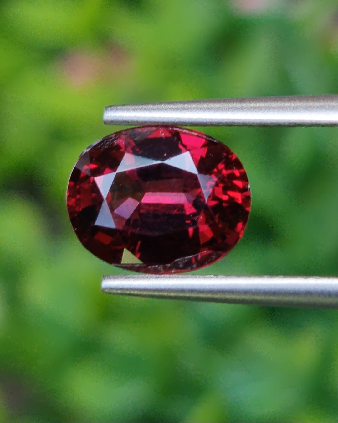 พลอย โรโดไลต์ กาเน็ท Rhodolite Garnet 2.86 กะรัต Cts.พลอยแท้ อัญมณีมงคลประจําวันเกิด เครื่องประดับพลอย