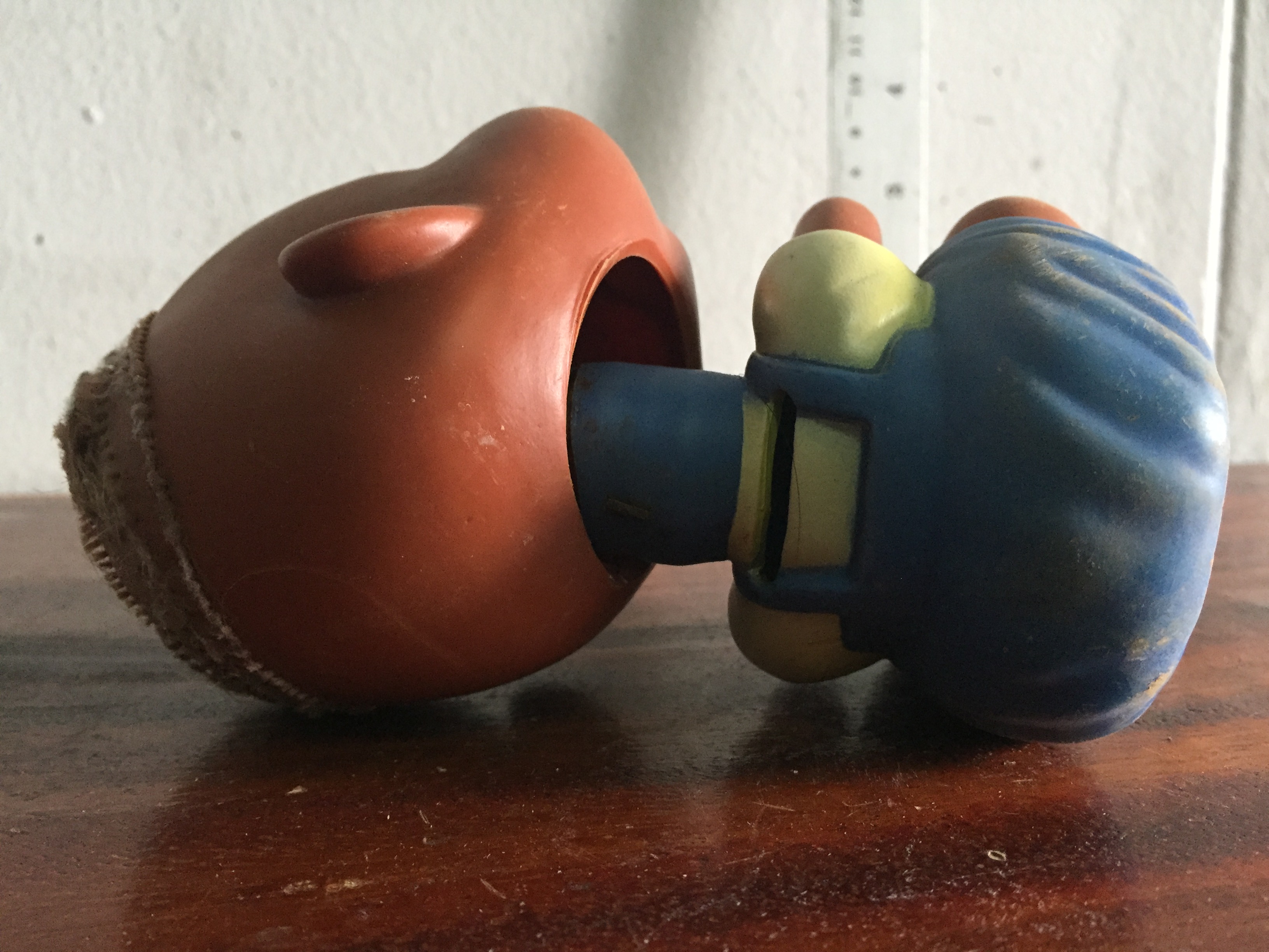 ตุ๊กตาโบราณ หัวดุ๊กดิ๊ก ขดลวดขึ้นสนิม ผมตัดหมด ตามภาพ