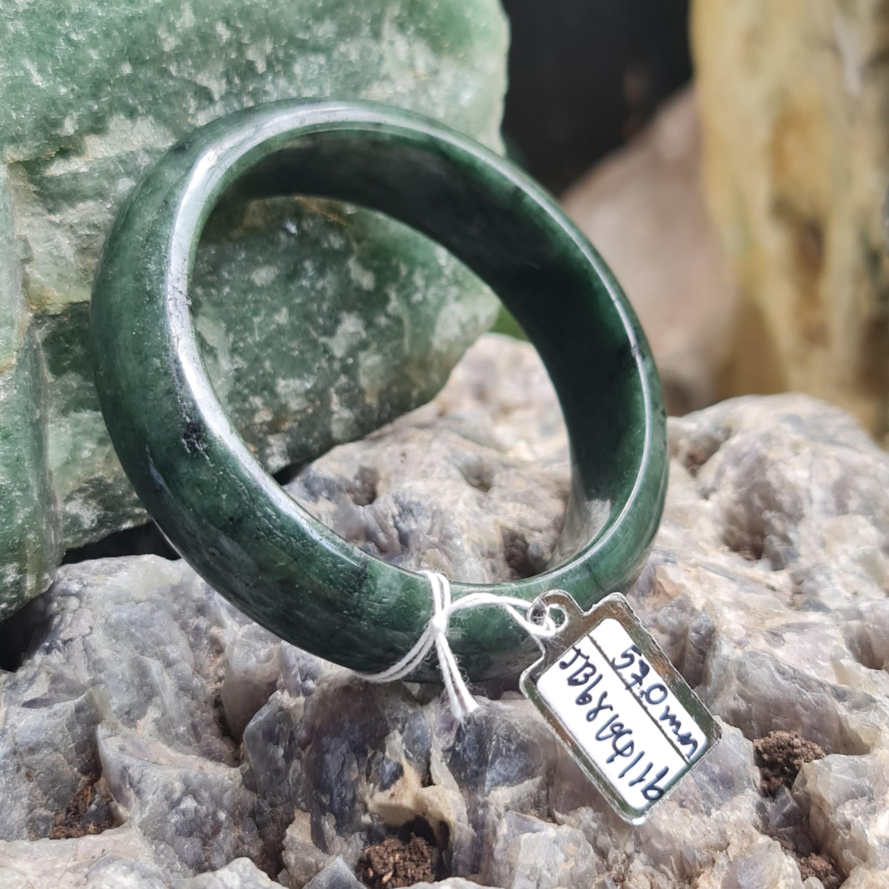 JB6804116 หยก พม่า แท้ Jade กำไลหยก 57.0มม. (Jadeite bracelet) พม่า (Myanmar)