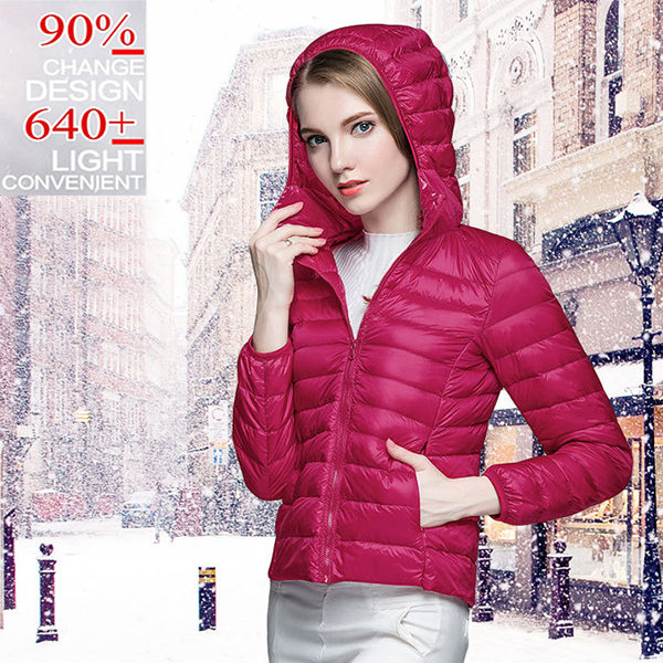 Ultra Light Down เสื้อกันหนาวขนเป็ด มีฮู้ดพร้อมถุงเก็บ (11966X)