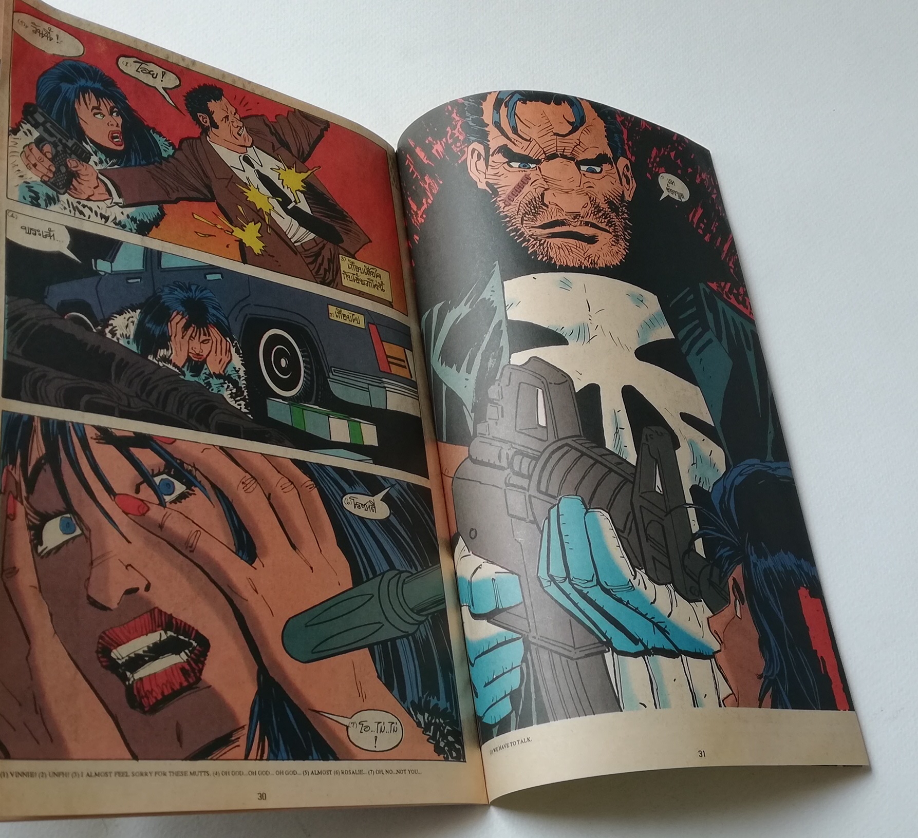 มีหลายภาพ หน้าแรกติดปก ,นิตยสารแนวการ์ตูนเก่า Marvel comics, พันนิชเชอร์ The Punnisher ฉบับที่5 THE PUNISHER WAR ZONE