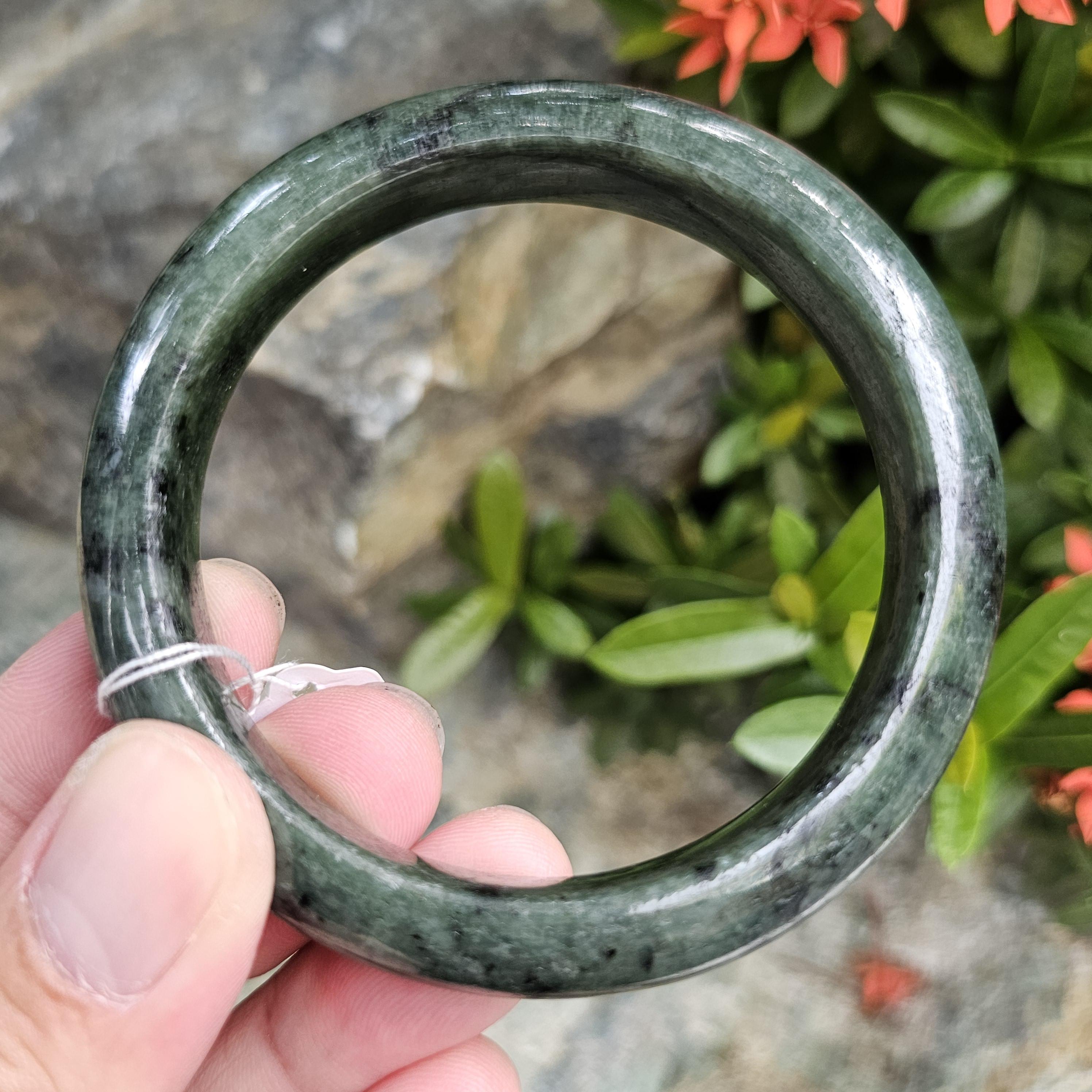 JB6804050 หยก พม่า แท้ Jade กำไลหยก 62.0 มม. (Jadeite bracelet) พม่า (Myanmar)