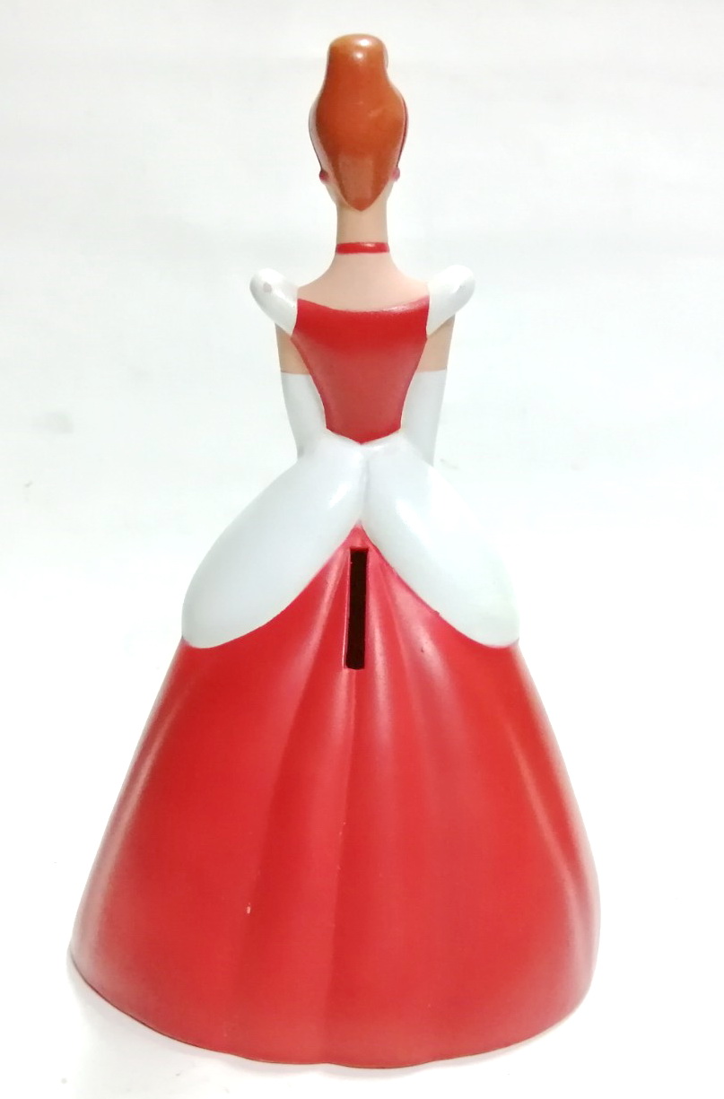 ของสะสมงานเก่า ตุ๊กตากระปุกออมสิน ซินเดอเรลลา Cinderella Red Dress รุ่นกระโปรงแดง ตัวใหญ่มาก สูง 25 ซม. กว้าง 18 ซม.เนื้อซอฟไวนิล ยังไม่เสื่อมสภาพ สภาพดี*** ขาดจุกปิดก้นกระปุกออมสิน ,มีตำหนิเล็กน้อย ตามภาพ สภาพเก็บสะสม ของเก่า