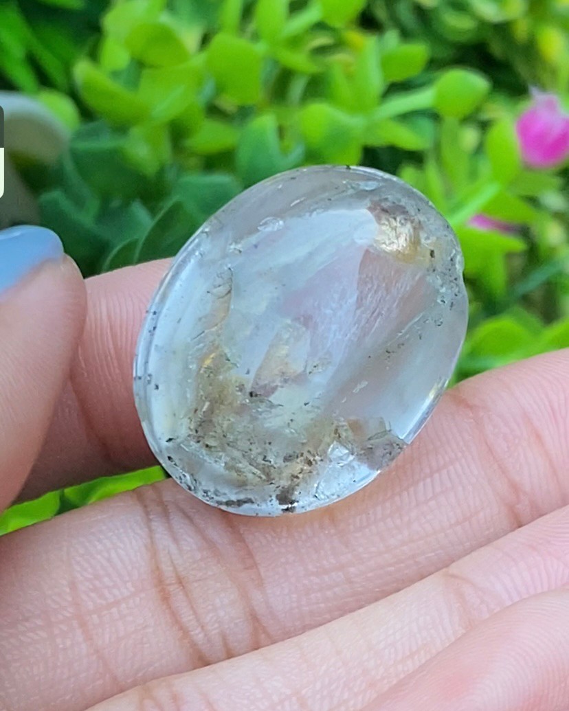 โป่งข่าม ควอตซ์ Rutilated Quartz 61.67 กะรัต Cts. พลอยแท้ อัญมณีมงคลประจําวันเกิด เครื่องประดับพลอย