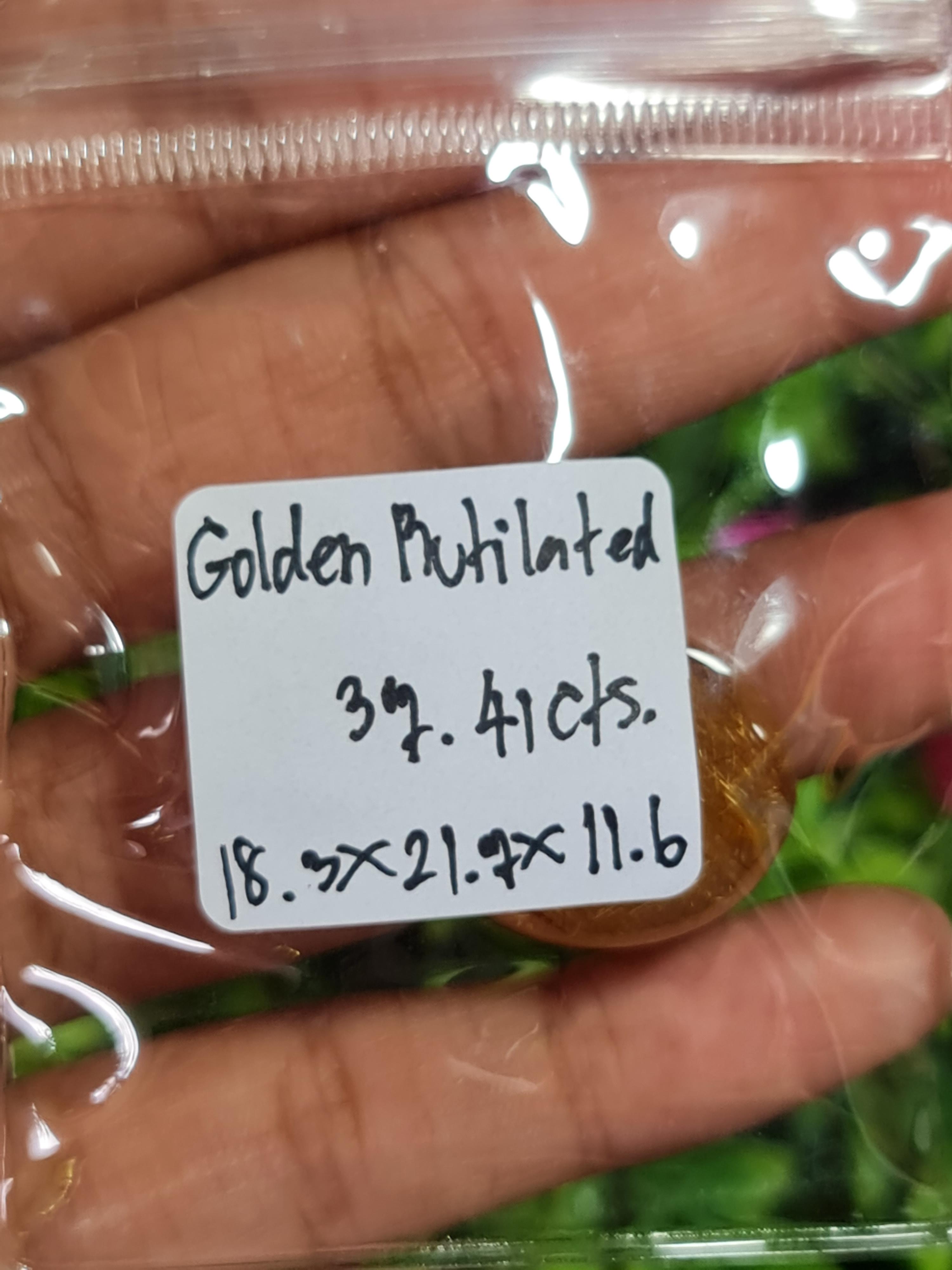 ไหมทอง ควอตซ์ Golden Rutilated Quartz 37.41 กะรัต Cts.พลอยแท้ อัญมณีมงคลประจําวันเกิด เครื่องประดับพลอย