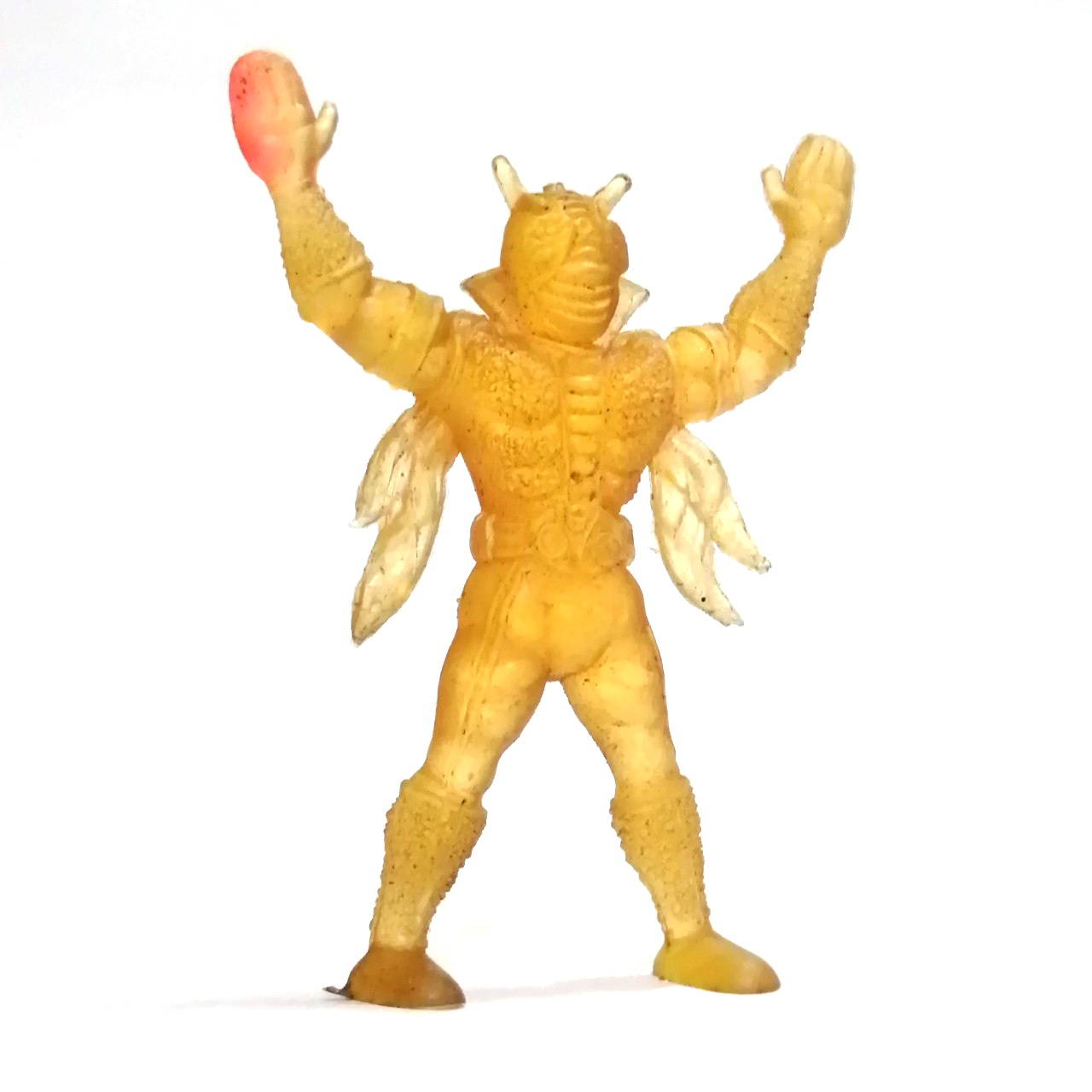 ตุ๊กตุ่นยางขนาด2.5นิ้ว ไรเดอร์ วีสาม สีเหลือง ขนาดตามรูป งานเก่าเก็บ