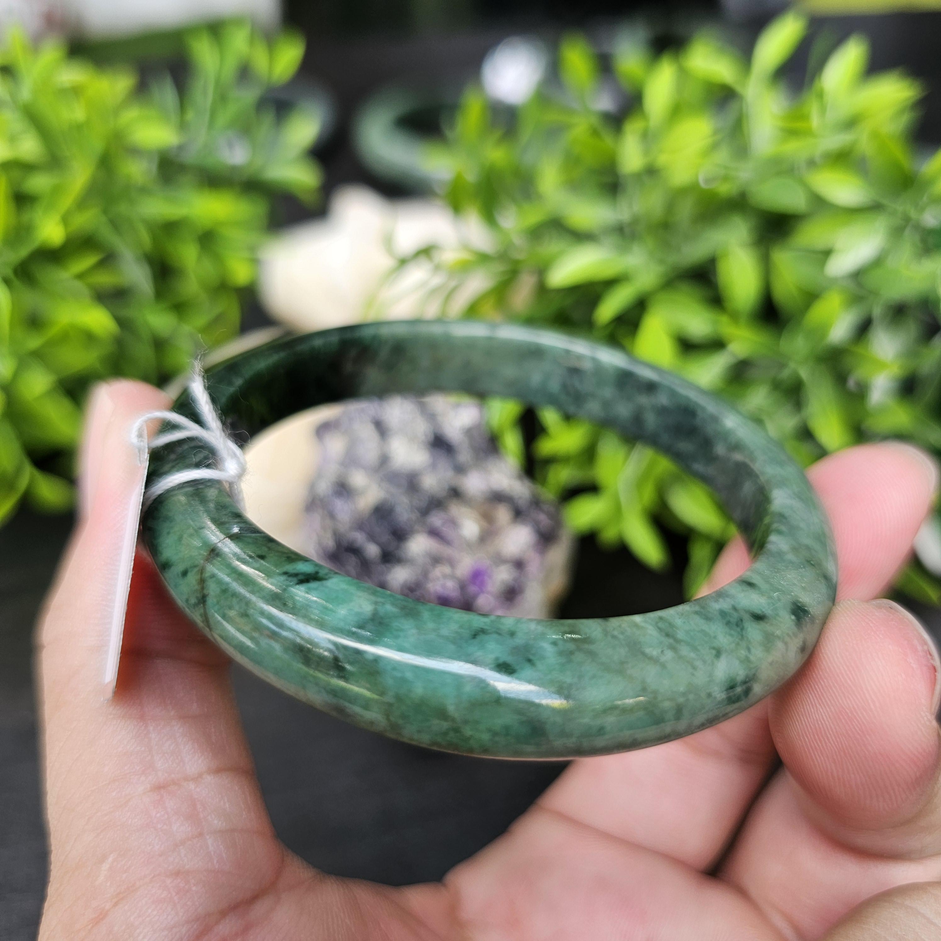 JB68041059 หยก พม่า แท้ Jade กำไลหยก 60.8 มม. (Jadeite bracelet) พม่า (Myanmar)