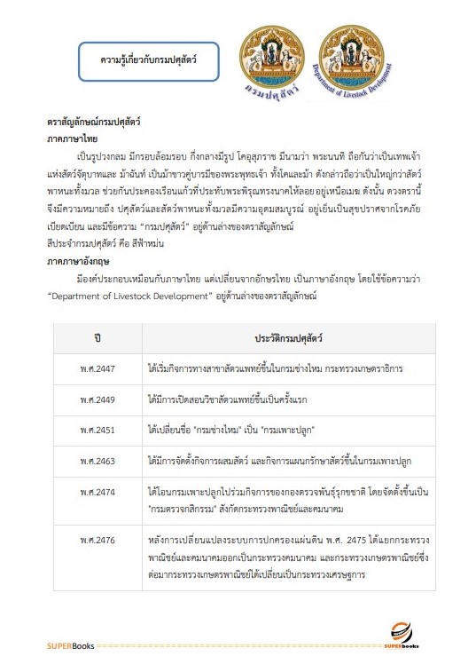 แนวข้อสอบ เจ้าพนักงานธุรการปฏิบัติงาน กรมปศุสัตว์