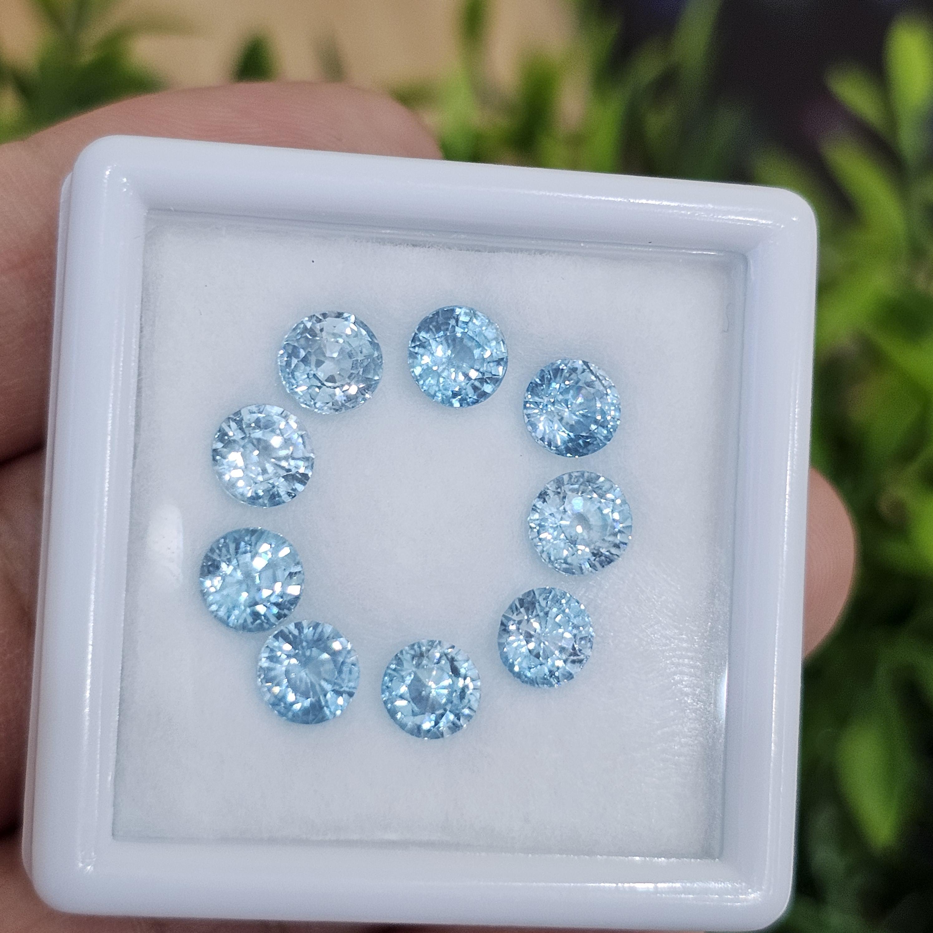 พลอย เพทาย Natural Zircon 10.62 กะรัต (Cts.) 9 เม็ด (2Pcs.) พลอยแท้อัญมณีมงคล ประจําวันเกิด เครื่องประดับพลอย