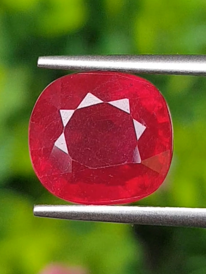 พลอย ทับทิม (Ruby Sapphire) 7.14 กะรัต (Cts.) พลอยแท้ อัญมณีมงคลประจําวันเกิด เครื่องประดับพลอย