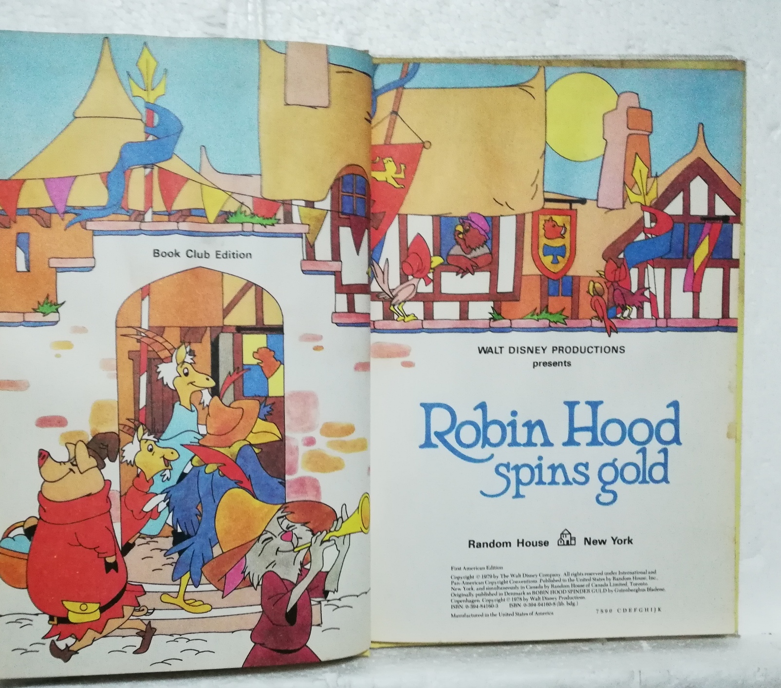 หนังสือนิทานวอลท์ดิสนีย์เก่า ปี 1979 ปกแข็ง ห่อปกพลาสติก มีตำหนิ โปรดตรวจสอบทุกภาพ, โรบินฮู้ด Robin Hood spins gold