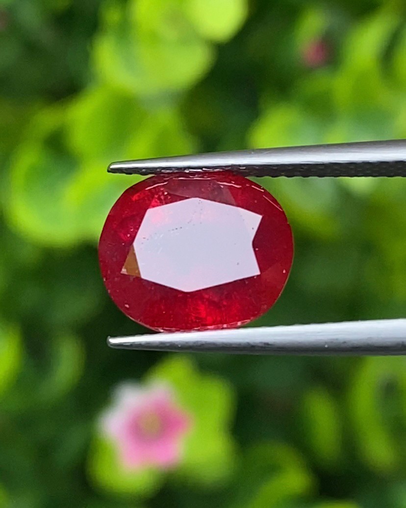 พลอย ทับทิม Ruby sapphire 4.47 กะรัต พร้อมใบเซอร์ พลอยแท้ อัญมณีมงคลประจําวันเกิด เครื่องประดับพลอย