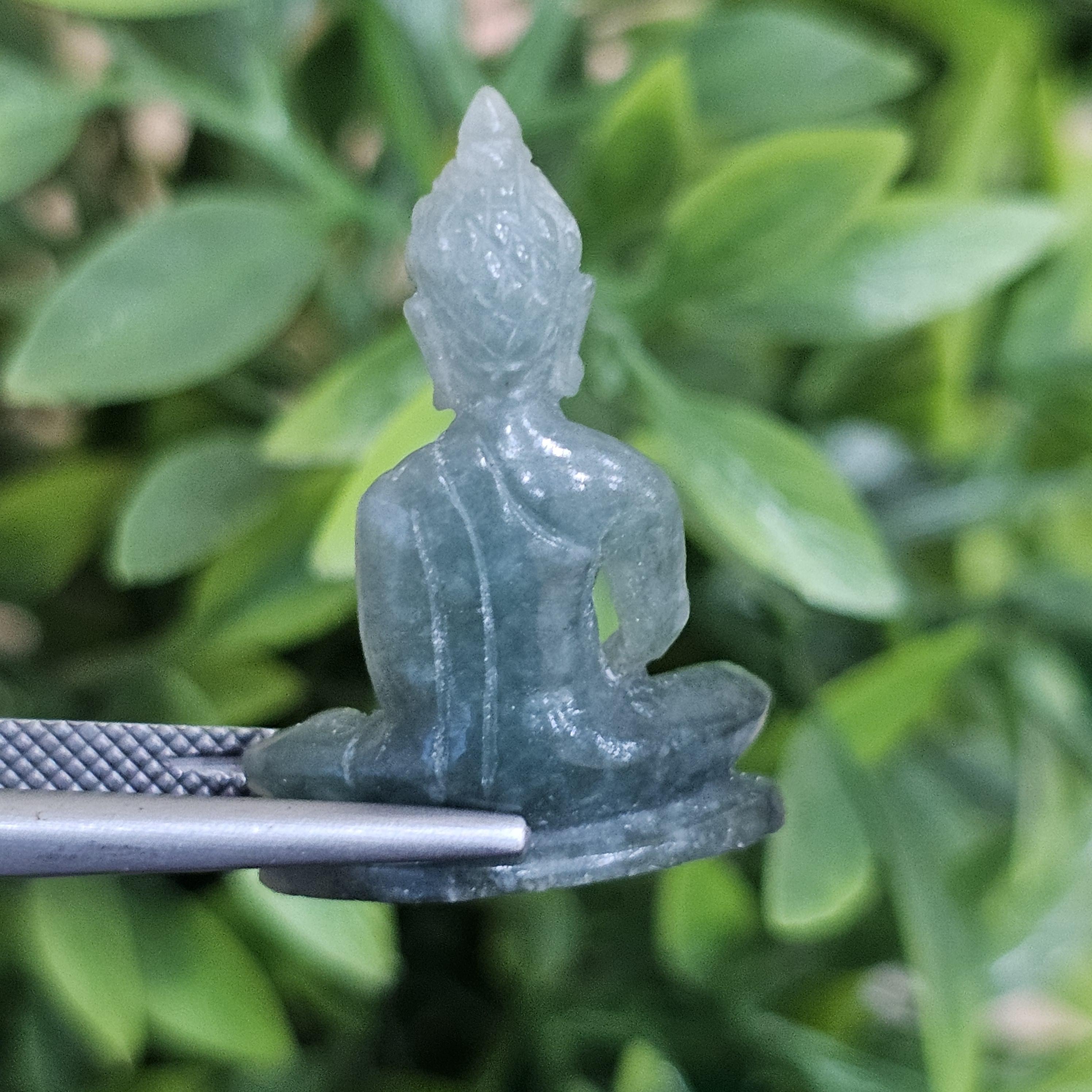 หยก แกะสลัก รูป พระ (Burmese jadeite) 16.4 กะรัต (cts.) หยก พม่า แท้