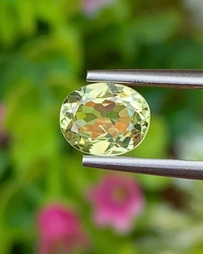 พลอย คริโซเบริล (Chrysoberyl) 1.22 กะรัต (Cts.) พลอยแท้ อัญมณีมงคลประจําวันเกิด เครื่องประดับพลอย