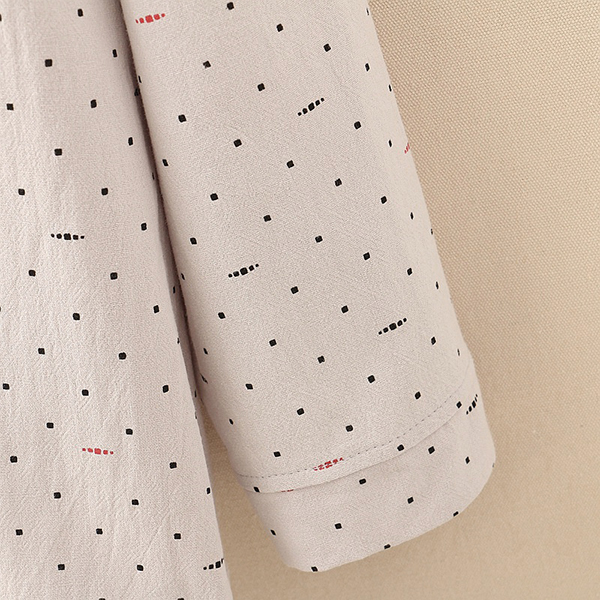 เสื้อเชิ้ตแฟชั่นญี่ปุ่น แขนยาว ปักลายต้นไม้วินเทจ (12113LM)