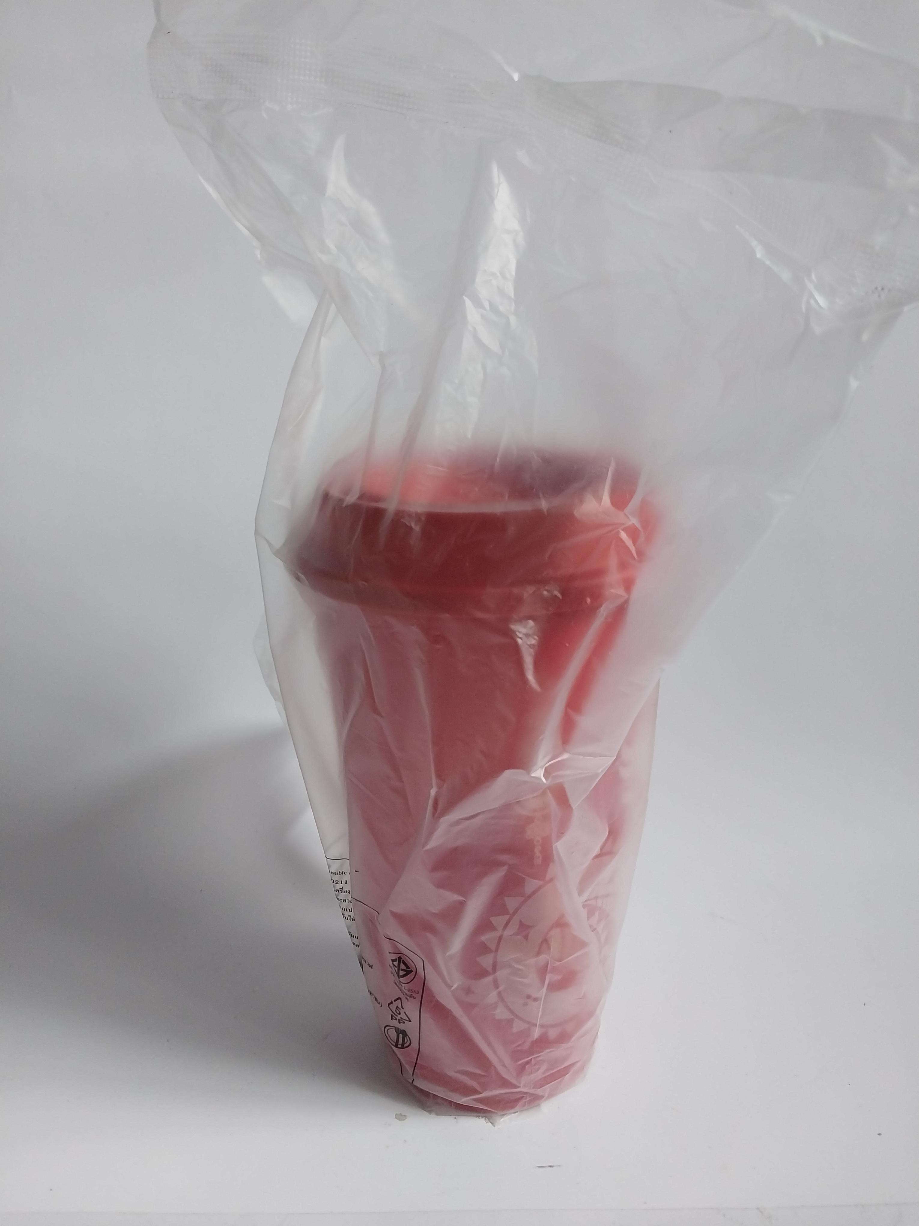 มีหลายภาพ แก้วน้ำพลาสติก พรีเมี่ยมจาก กาแฟ Amazon สีแดง