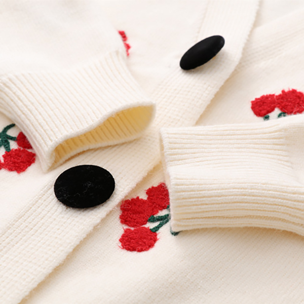 คาร์ดิแกน เสื้อคลุมไหมพรมกันหนาวถักลายเชอร์รี่ (12312LM)