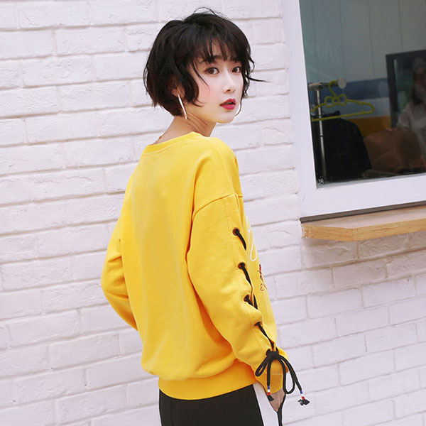 เสื้อสเวตเตอร์แฟชั่นหน้าหนาว แขนยาวแต่งผูกเชือกเก๋ (11982H)