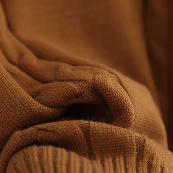 เสื้อคอเต่า เสื้อคอพับ เสื้อไหมพรมวูลแขนบอลลูนถักลาย (12161LM)