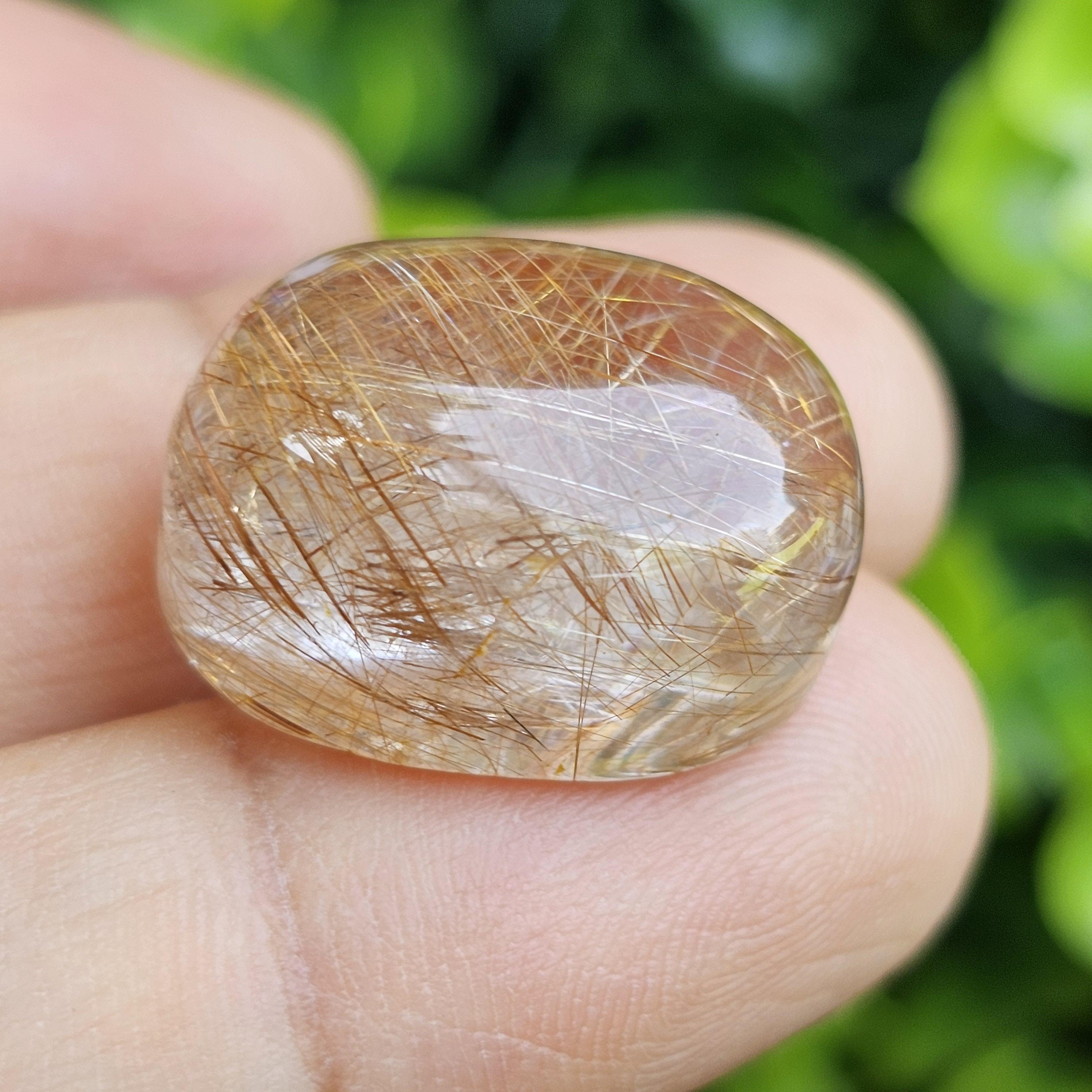 ไหมทอง ควอตซ์ Golden Rutilated Quartz 30.46 กะรัต Cts.พลอยแท้ อัญมณีมงคลประจําวันเกิด เครื่องประดับพลอย