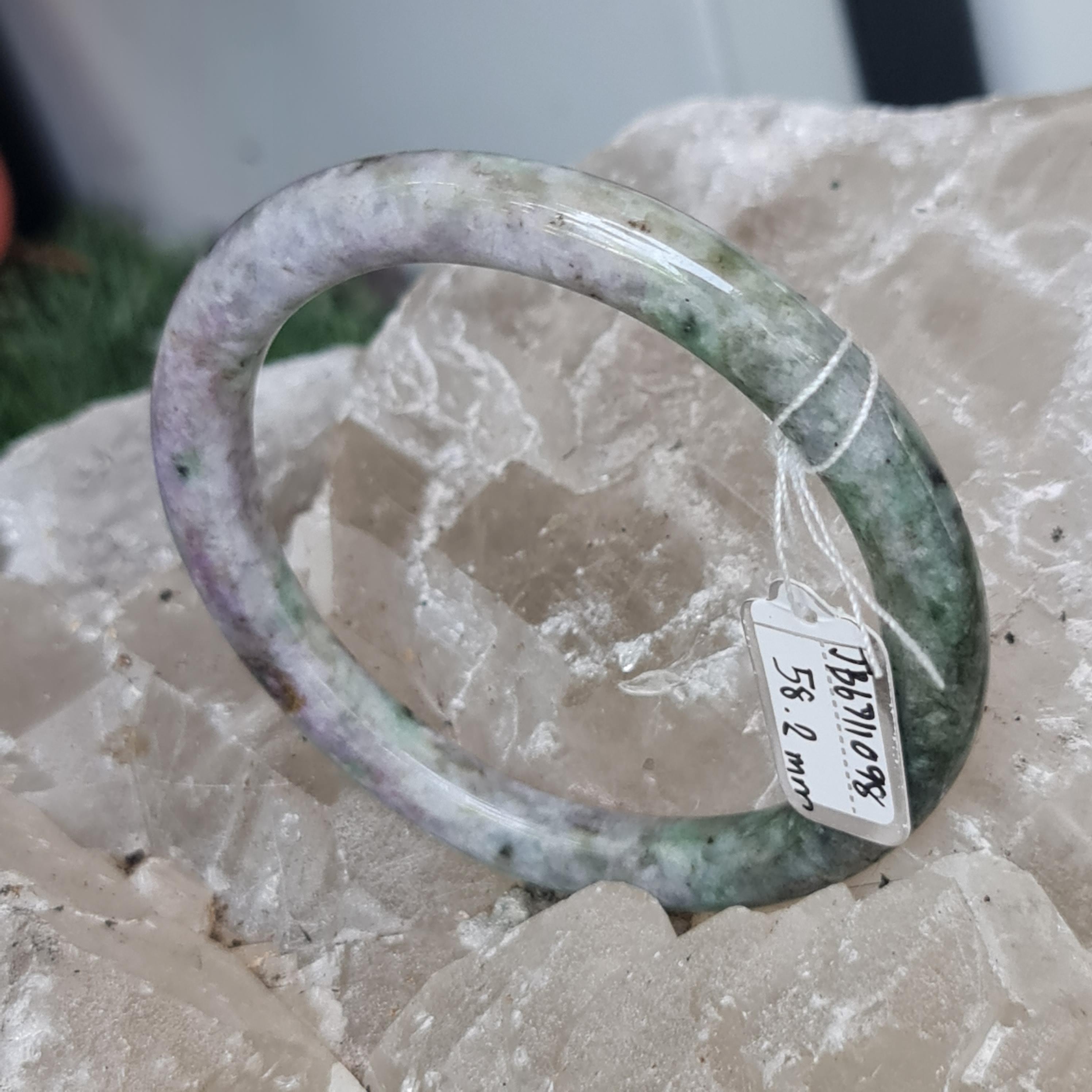 JB6711098 หยก พม่า แท้ Jade กำไลหยก 58.2 มม. (Jadeite bracelet) พม่า (Myanmar)