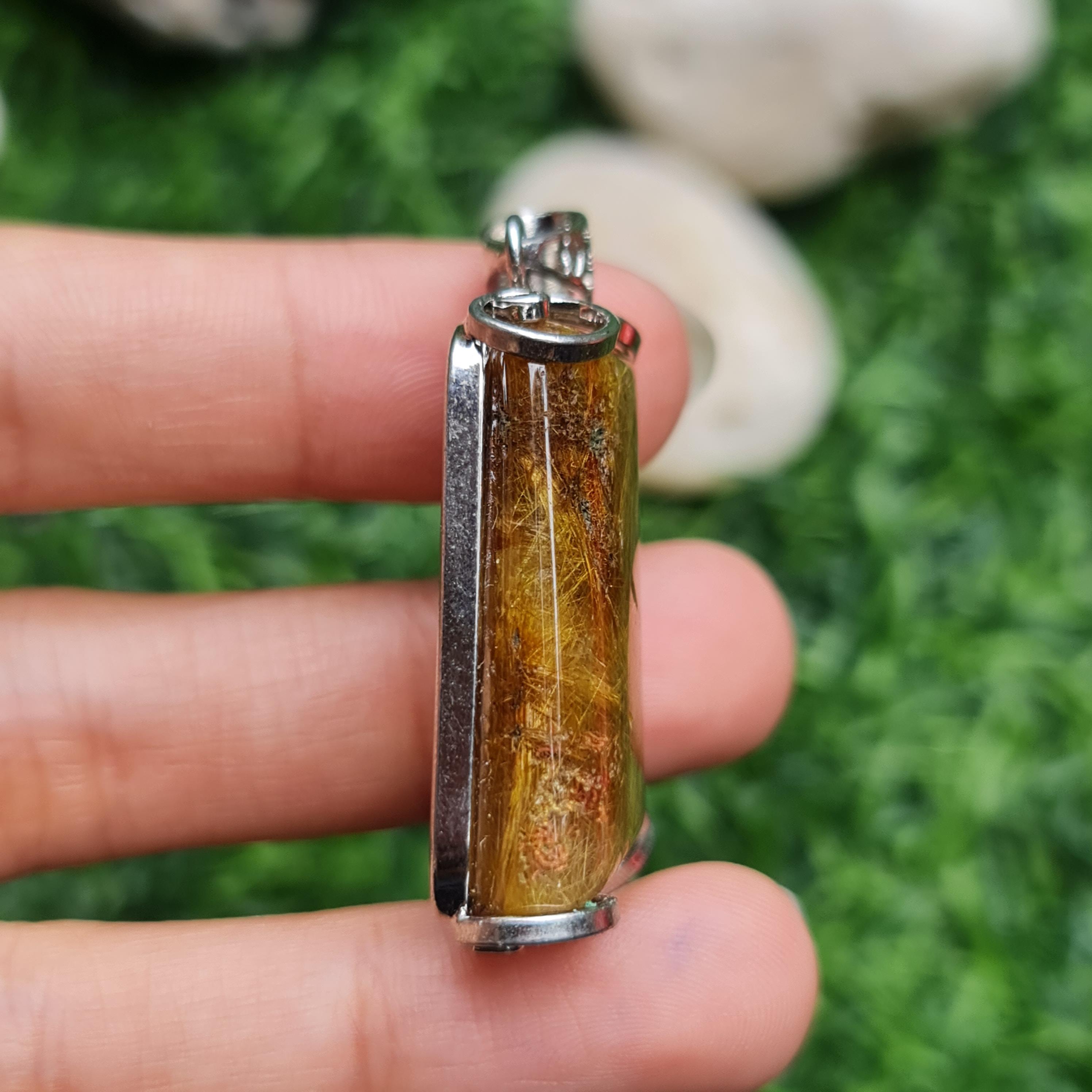 จี้ไหมทอง (Golden Rutilated Quartz) 78.42 กรัม g.พลอยแท้ อัญมณีมงคลประจําวันเกิด เครื่องประดับพลอย