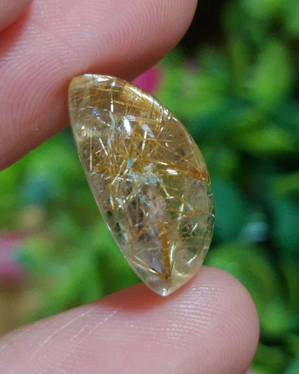 ไหมทอง ควอตซ์ Golden Rutilated Quartz 15.02 กะรัต Cts. พลอยแท้ อัญมณีมงคลประจําวันเกิด เครื่องประดับพลอย
