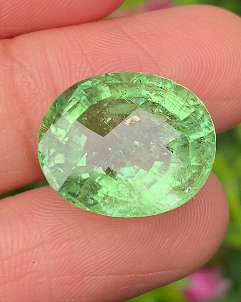 พลอย พาไรบ้า ทัวร์มาลีน Paraiba Tourmaline 13.99 กะรัต (Cts.) พร้อมใบเซอร์ พลอยแท้อัญมณีมงคล ประจําวันเกิด เครื่องประดับพลอย