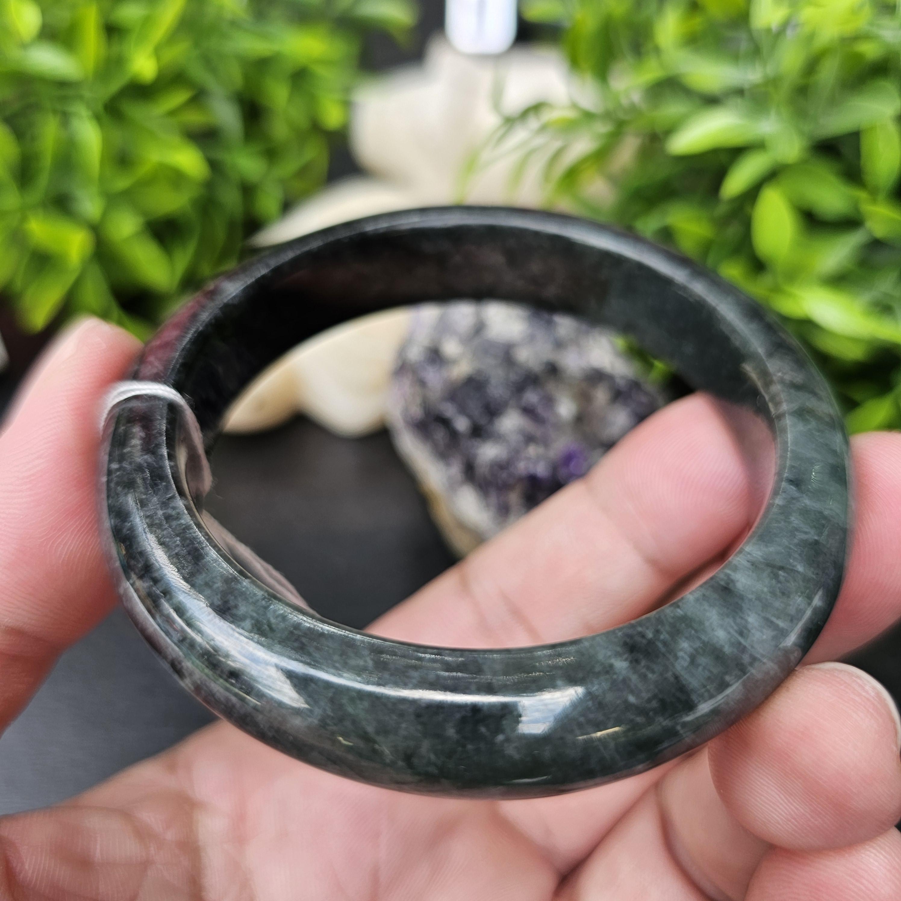 JB68041003 หยก พม่า แท้ Jade กำไลหยก 60 มม. (Jadeite bracelet) พม่า (Myanmar)