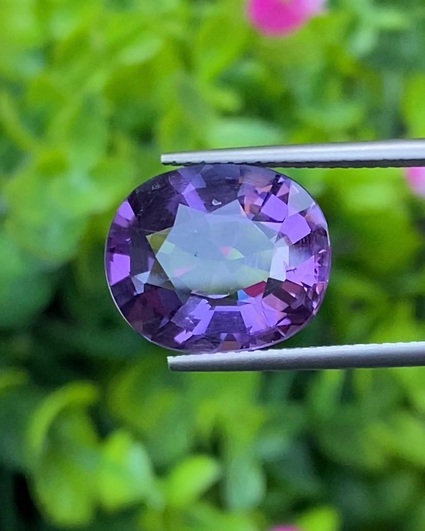 พลอย อเมทิส Amethyst 7.63 กะรัต (Cts.) พลอยแท้ อัญมณีมงคลประจําวันเกิด เครื่องประดับพลอย