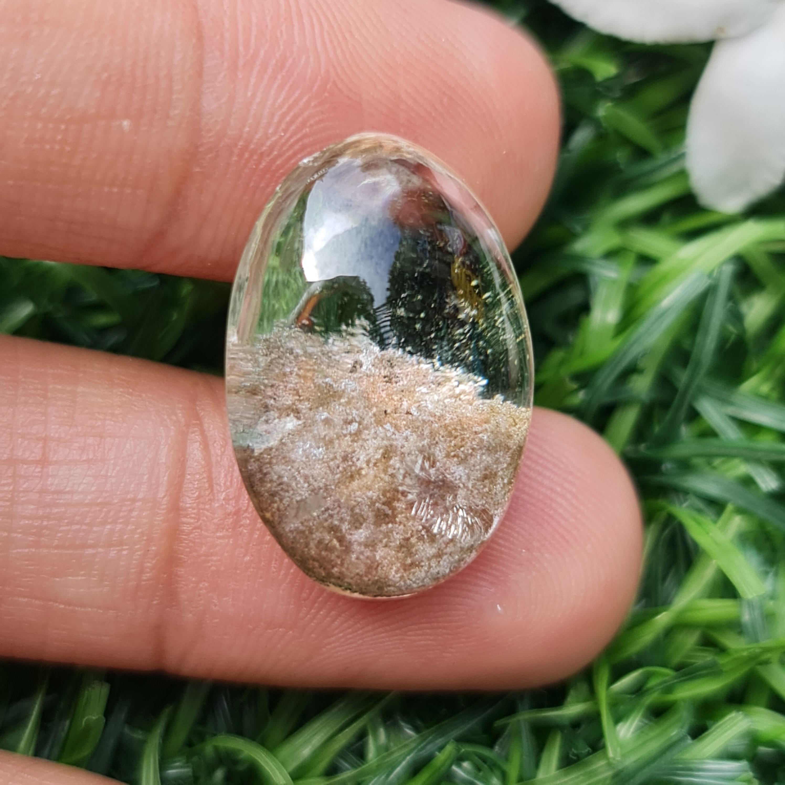 โป่งข่าม ควอตซ์ Rutilated Quartz 22.32 กะรัต Cts. พลอยแท้ อัญมณีมงคลประจําวันเกิด เครื่องประดับพลอย
