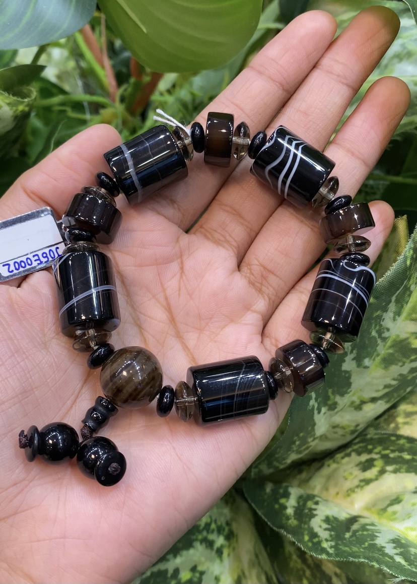 กำไลพลอยแท้ อาเกต Agate Bracelet (Free Size)