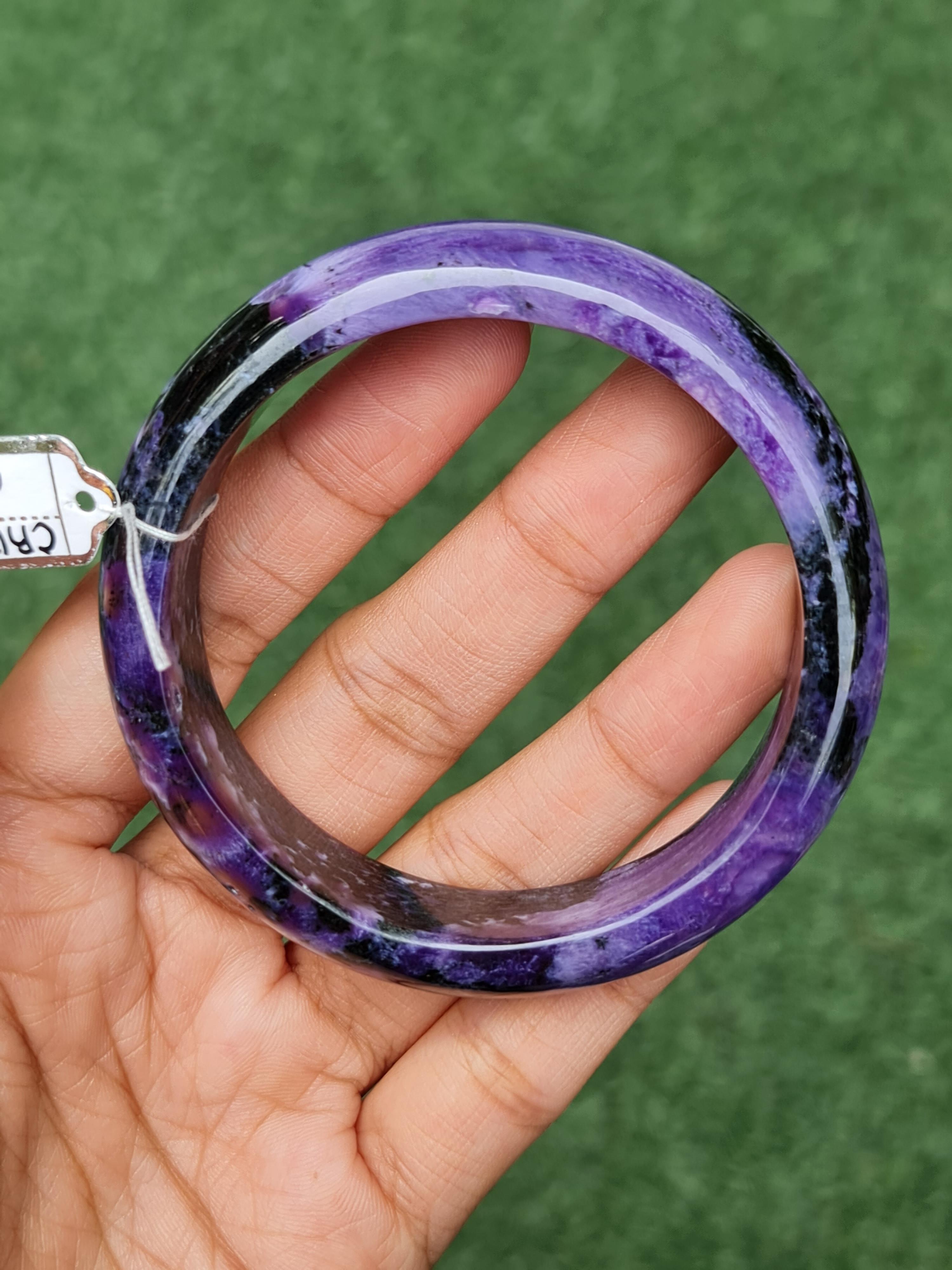 กำไล ชารอยต์ (Charoite) CR00703 002 พลอยแท้ อัญมณีมงคลประจําวันเกิด เครื่องประดับพลอย