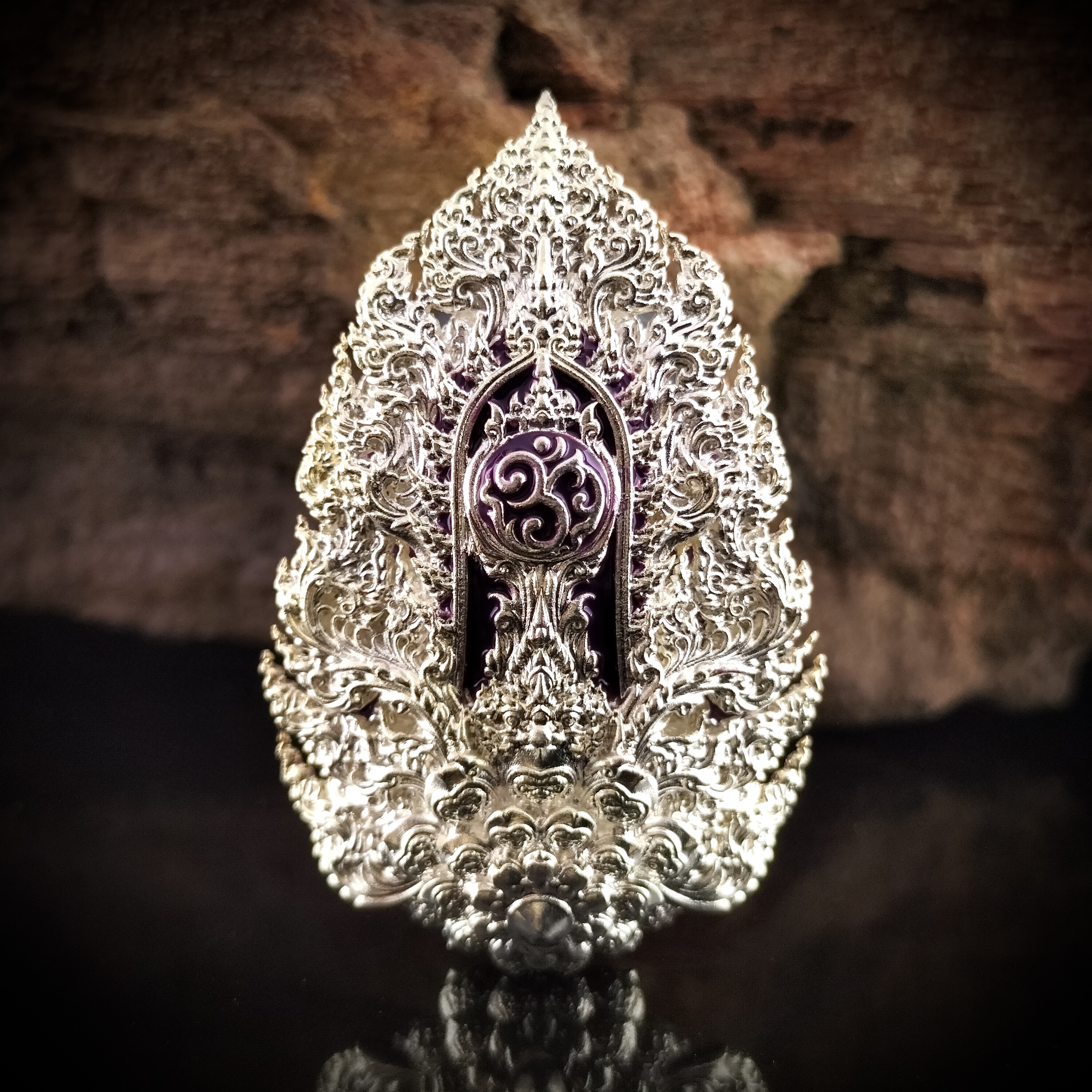 เหรียญพระพิฆเนศ รุ่น ปฐมสิทธิ รหัสพิเศษศูนย์จอง เนื้อบรอนซ์ชุบเงินลงยา