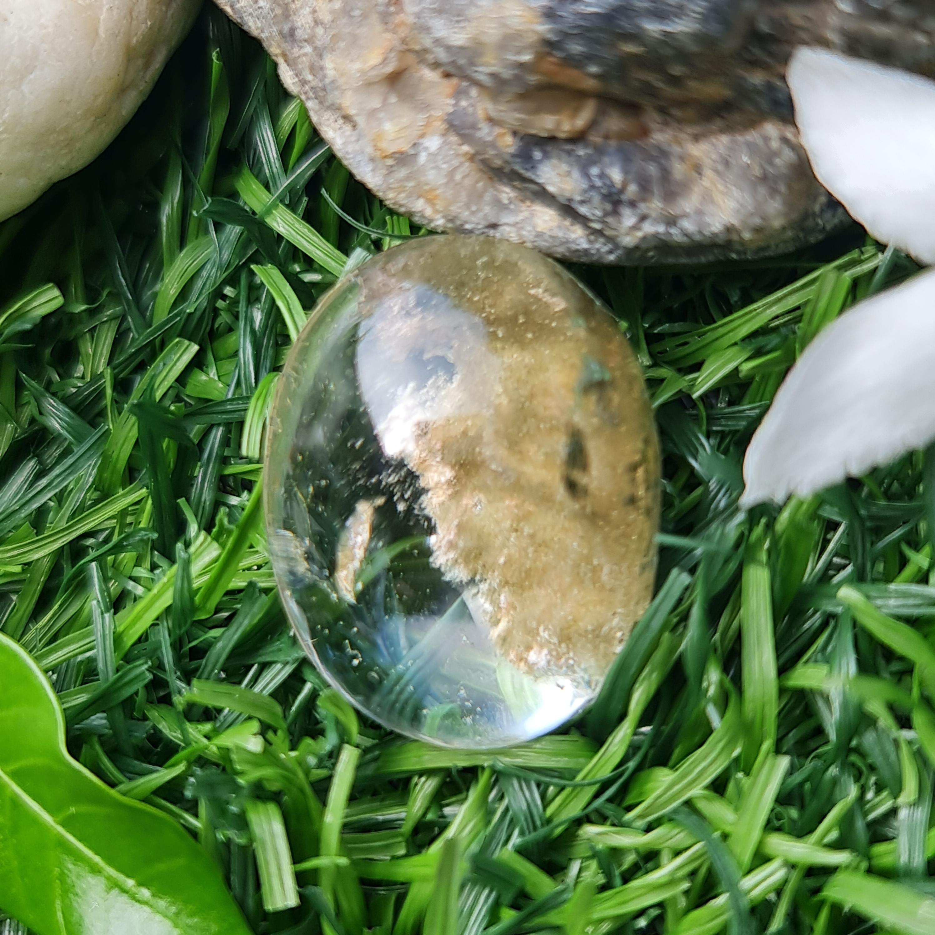 โป่งข่าม ควอตซ์ Rutilated Quartz 35.03 กะรัต Cts. พลอยแท้ อัญมณีมงคลประจําวันเกิด เครื่องประดับพลอย