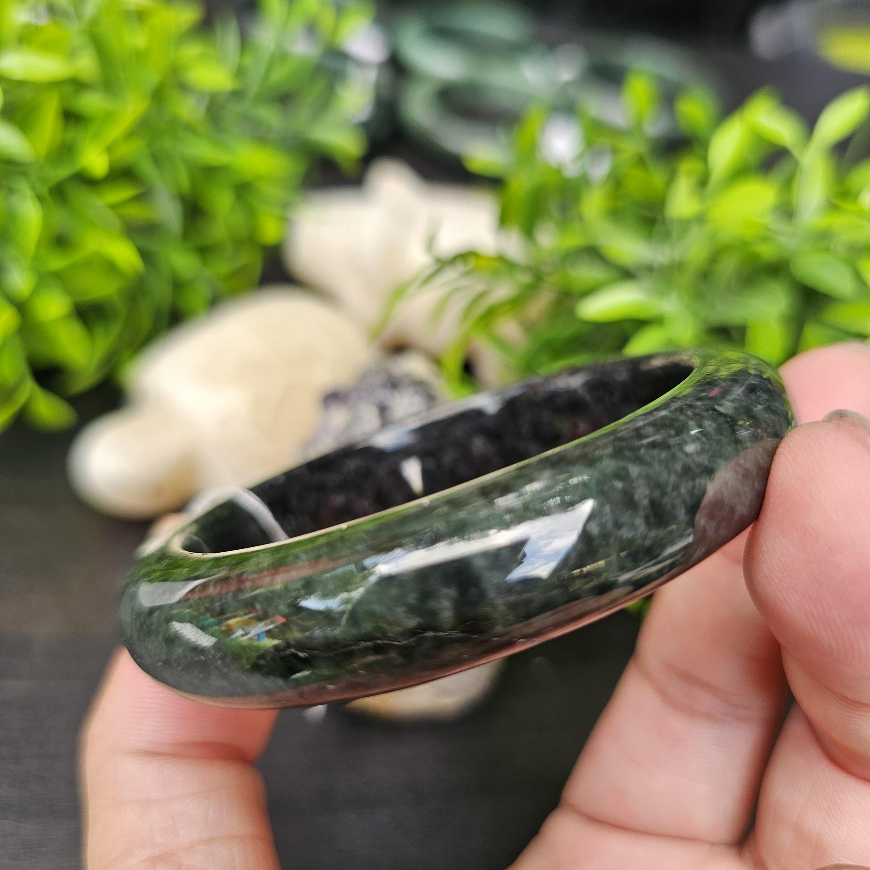 JB6804128 หยก พม่า แท้ Jade กำไลหยก 60.2 มม. (Jadeite bracelet) พม่า (Myanmar)