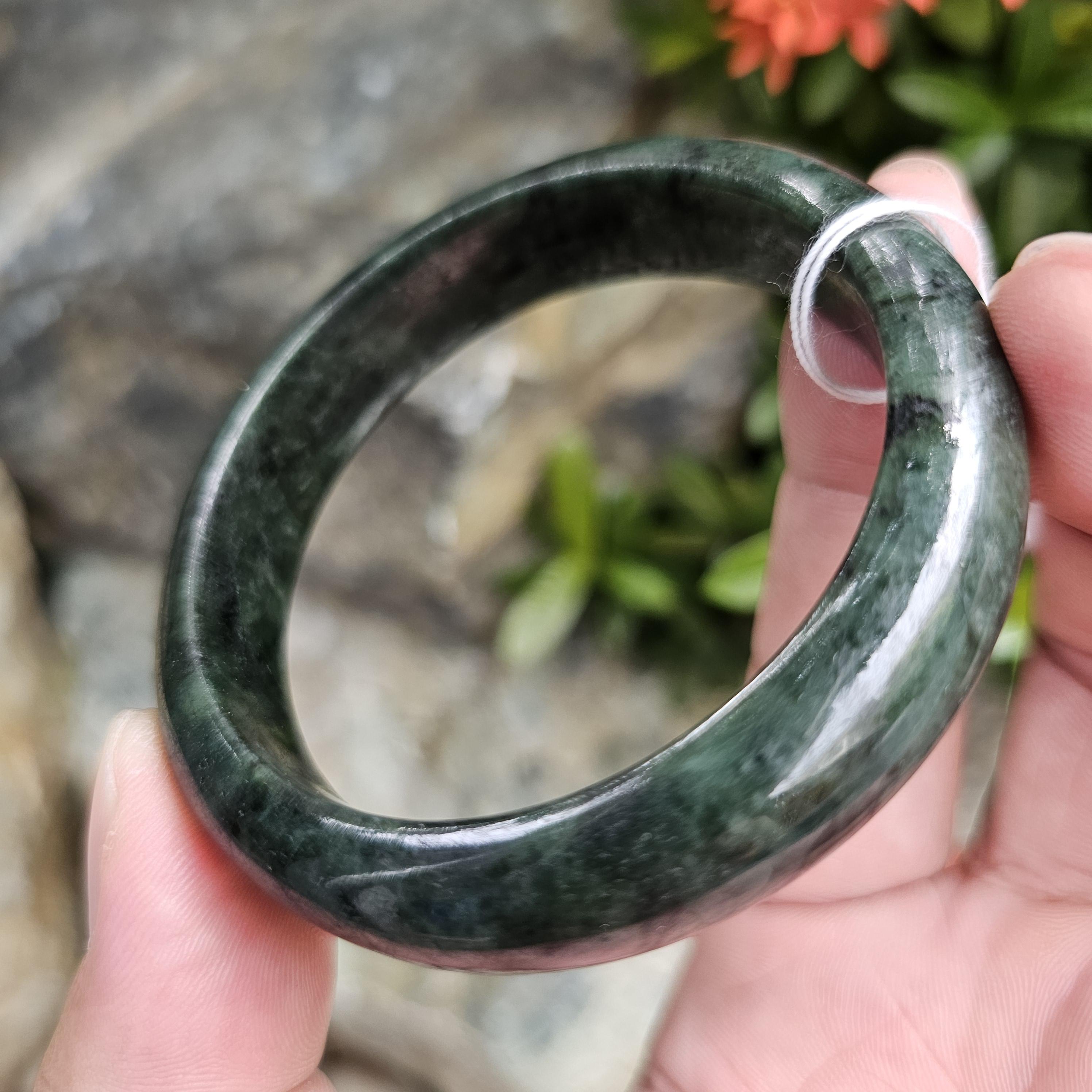 JB6804120 หยก พม่า แท้ Jade กำไลหยก 56.8 มม. (Jadeite bracelet) พม่า (Myanmar)