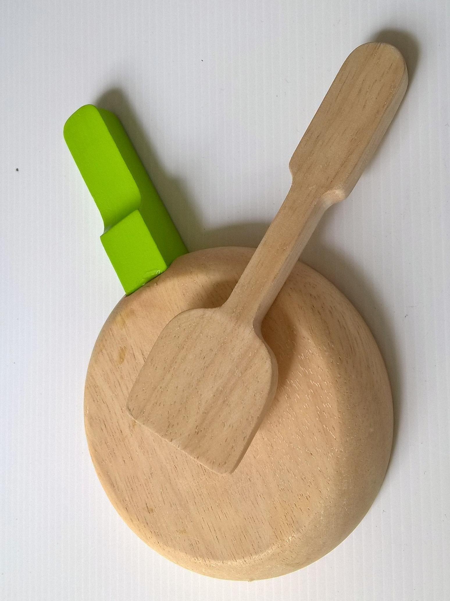 ชุดของเด็กเล่นงานไม้เพื่อการเรียนรู้ Roll Play แม่ครัวน้อย- กะทะและตะหลิว