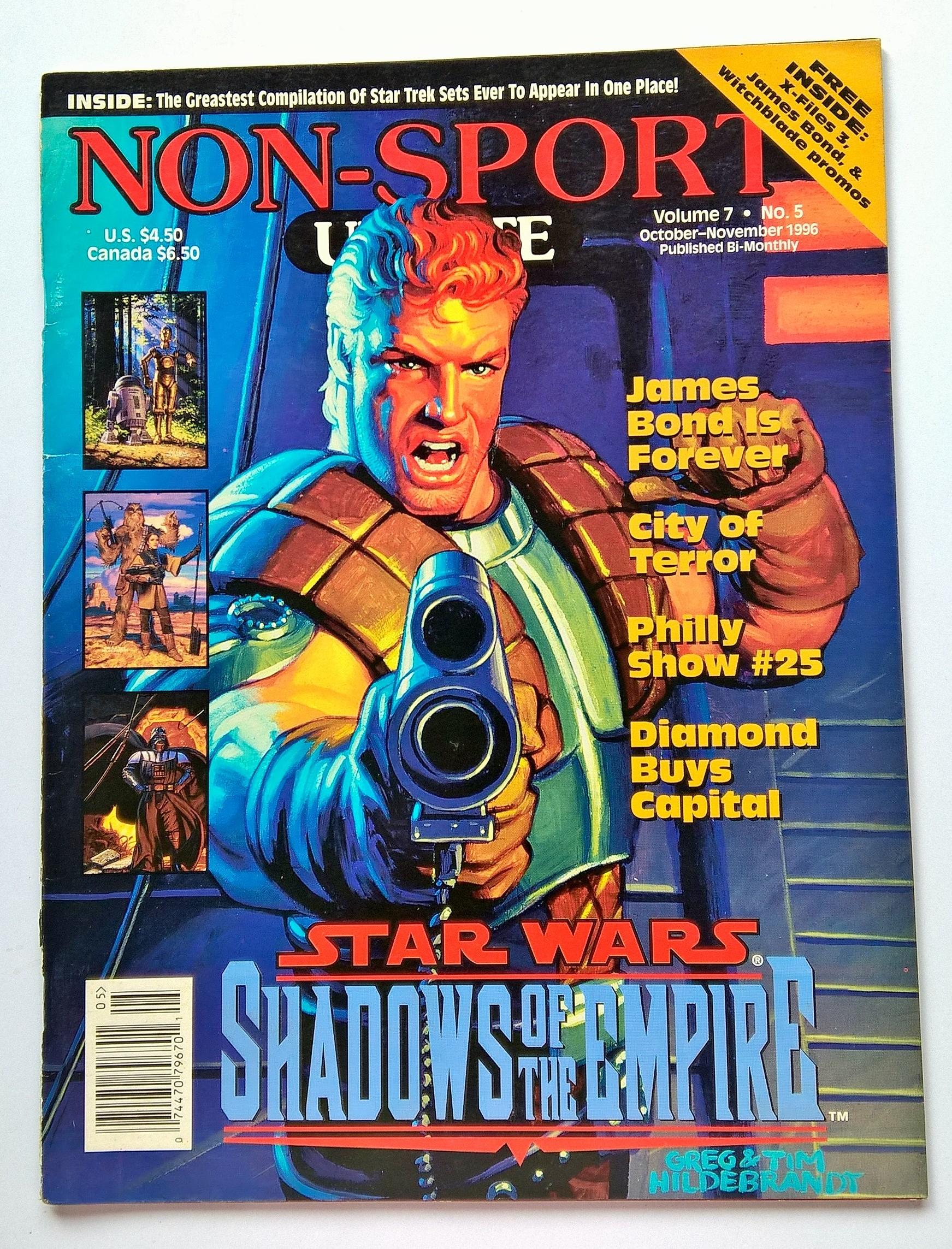 นิตยสารเก่าภาษาอังกฤษ NON-SPORT Vol. 7 No.5 October-November 1996, Inside: The greatest compilation of Star Trek sets ever to appear in our places!,Star Wars, Shadow of the Empire, James Bond is Forever, City of Terror, Philly Show#25, Diamond Buy Capi