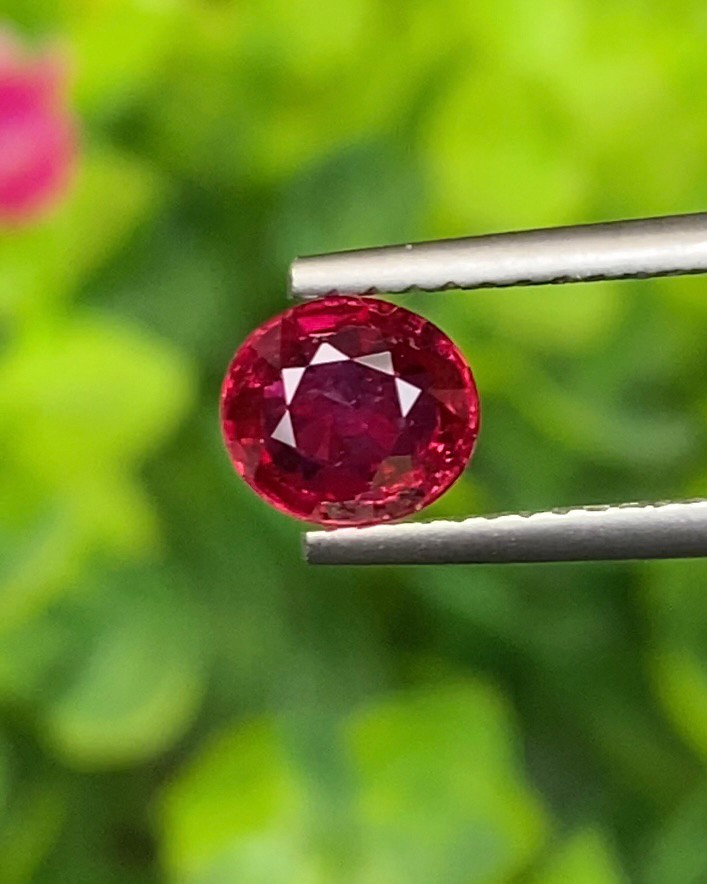 พลอย ทับทิม (Ruby Sapphire) 1.08 กะรัต (Cts.) พลอยแท้ อัญมณีมงคลประจําวันเกิด เครื่องประดับพลอย