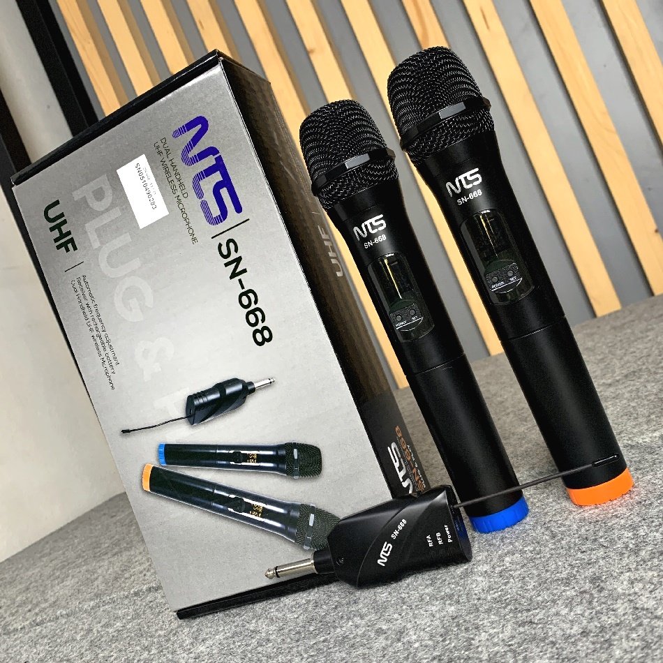 NTS SN-668 ไมค์ลอยคู่ UHF ชาร์จแบตได้