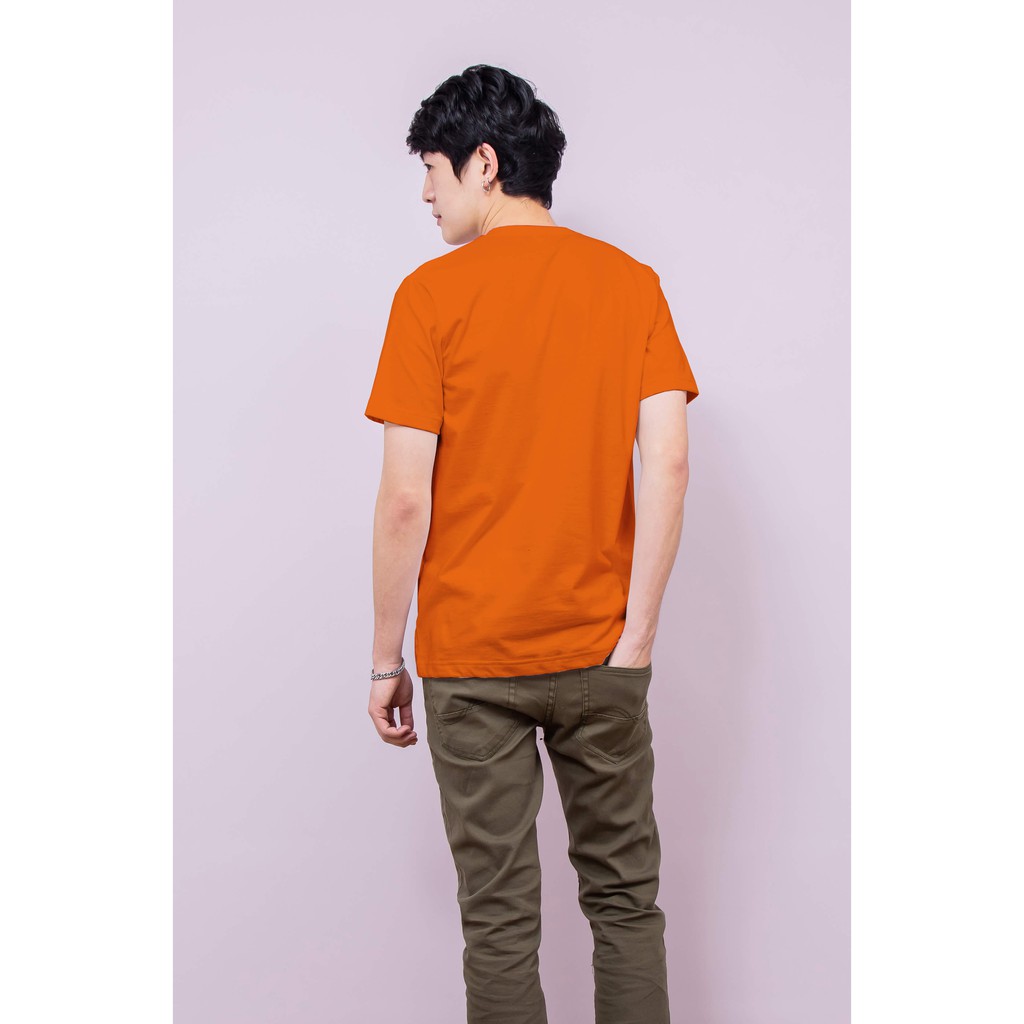 เสื้อยืด OV102 คอวี ผ้าCotton100% 32 เนื้อนุ่ม ใส่สบาย สีส้ม