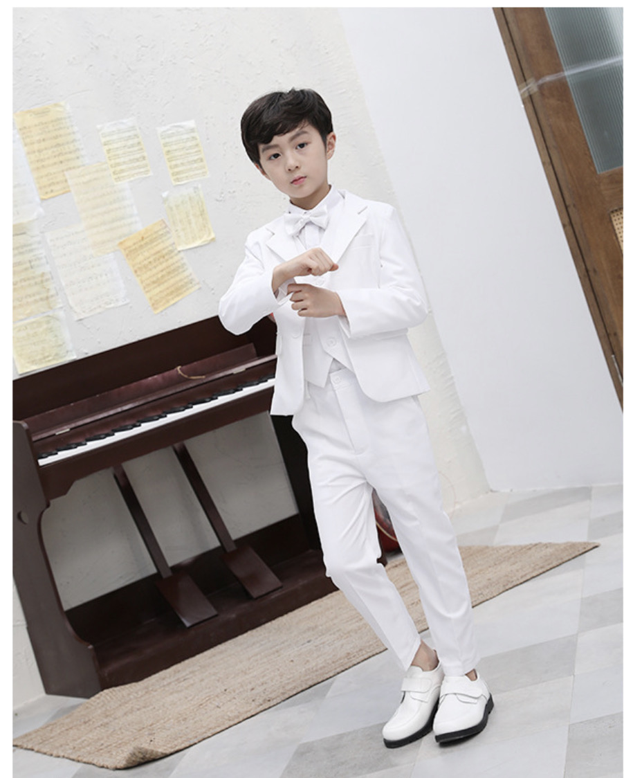 เช่า ชุดสูทเด็กชาย สีขาว งาน 2 กระดุม