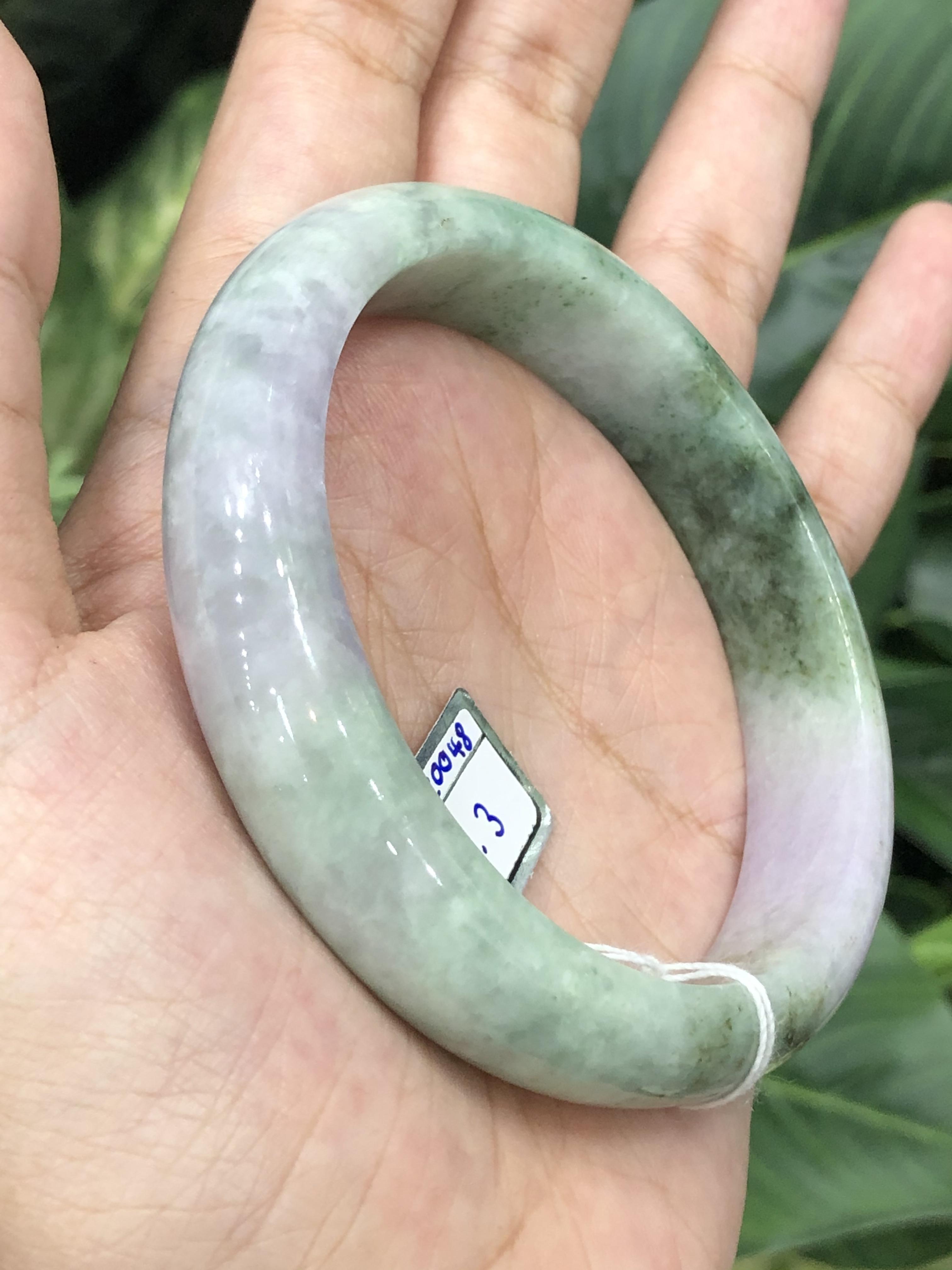 J05C0048 หยก พม่า แท้ Jade กำไลหยก 59.3 มม. (Jade bracelet) พม่า (Myanmar)