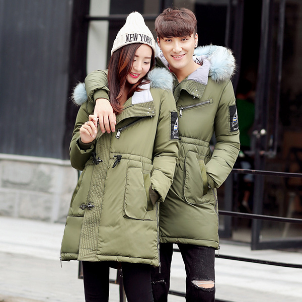 เสื้อโค้ทกันหนาวลุยหิมะ มีฮู้ดเฟอร์ถอดได้ คอลเลคชั่นคู่รัก (11629X)