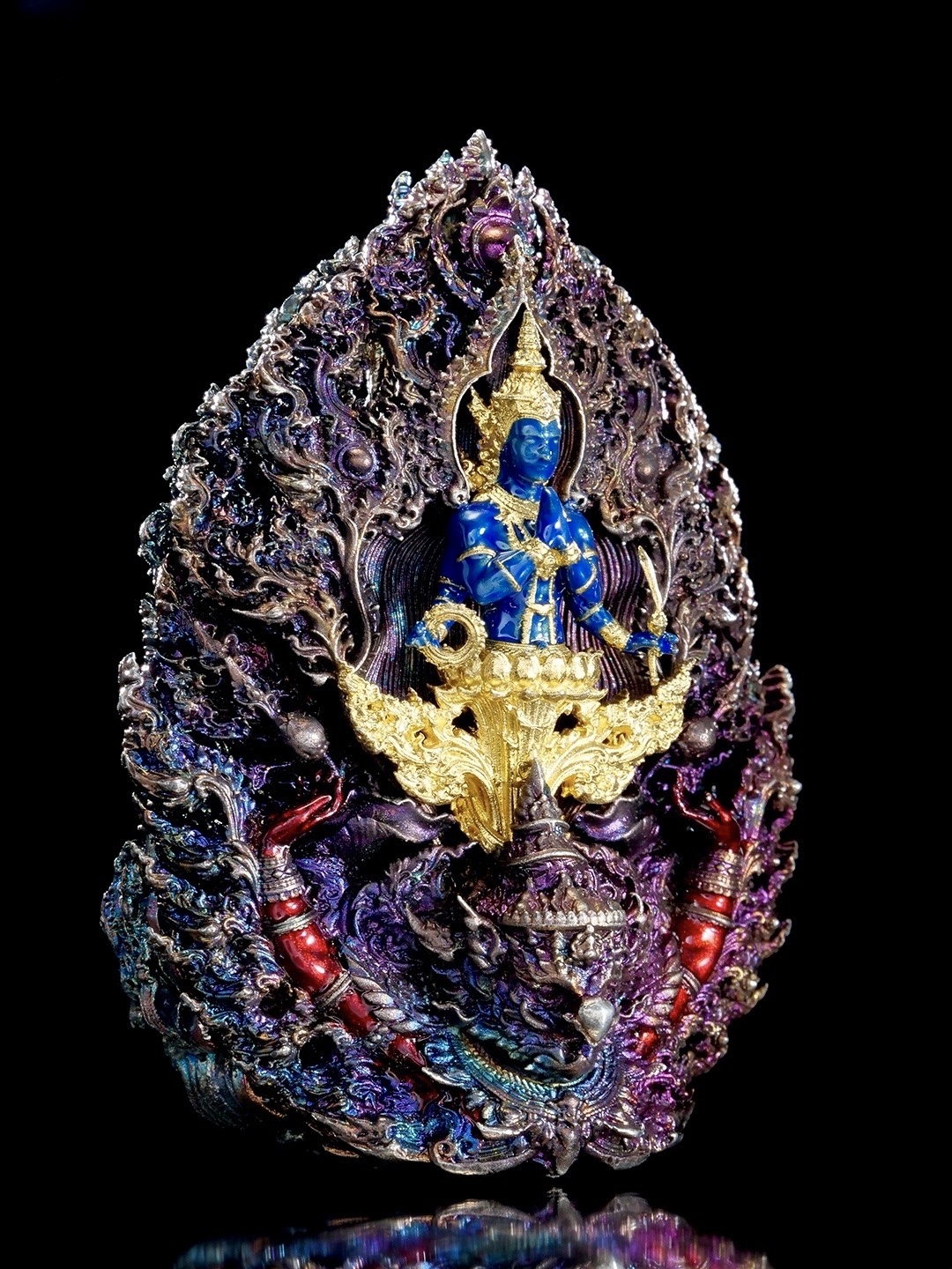 พระพุทธชัยมงคลพัฒน์บารมี เจริญลาภชนะมาร รายการศูนย์จอง เนื้อสัมฤทธิ์ชุบรุ้ง องค์พระชุบทองลงยา