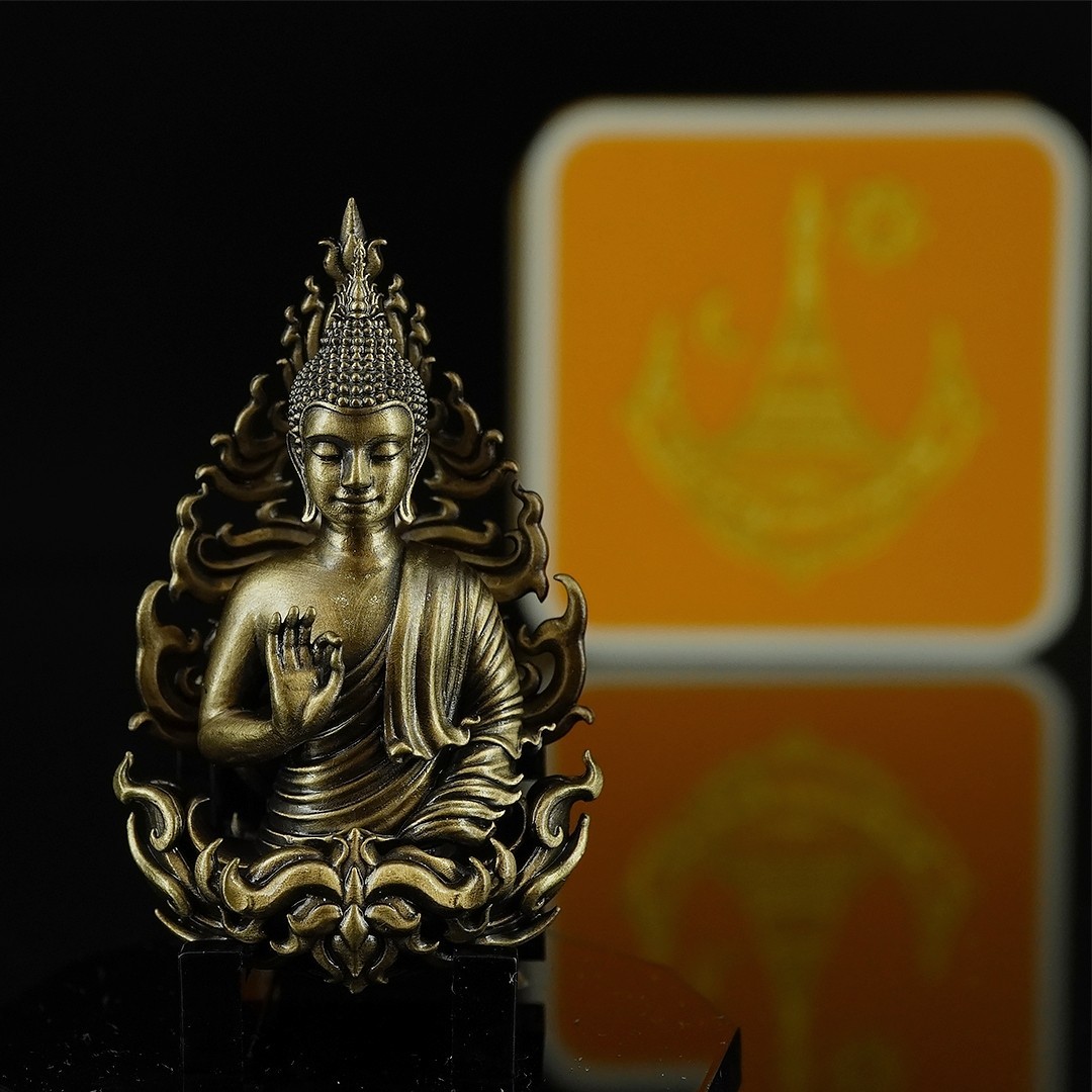 พระพุทธอโรคยา พิมพ์ใหญ่ เนื้อบรอนซ์รมดำปัดเงา