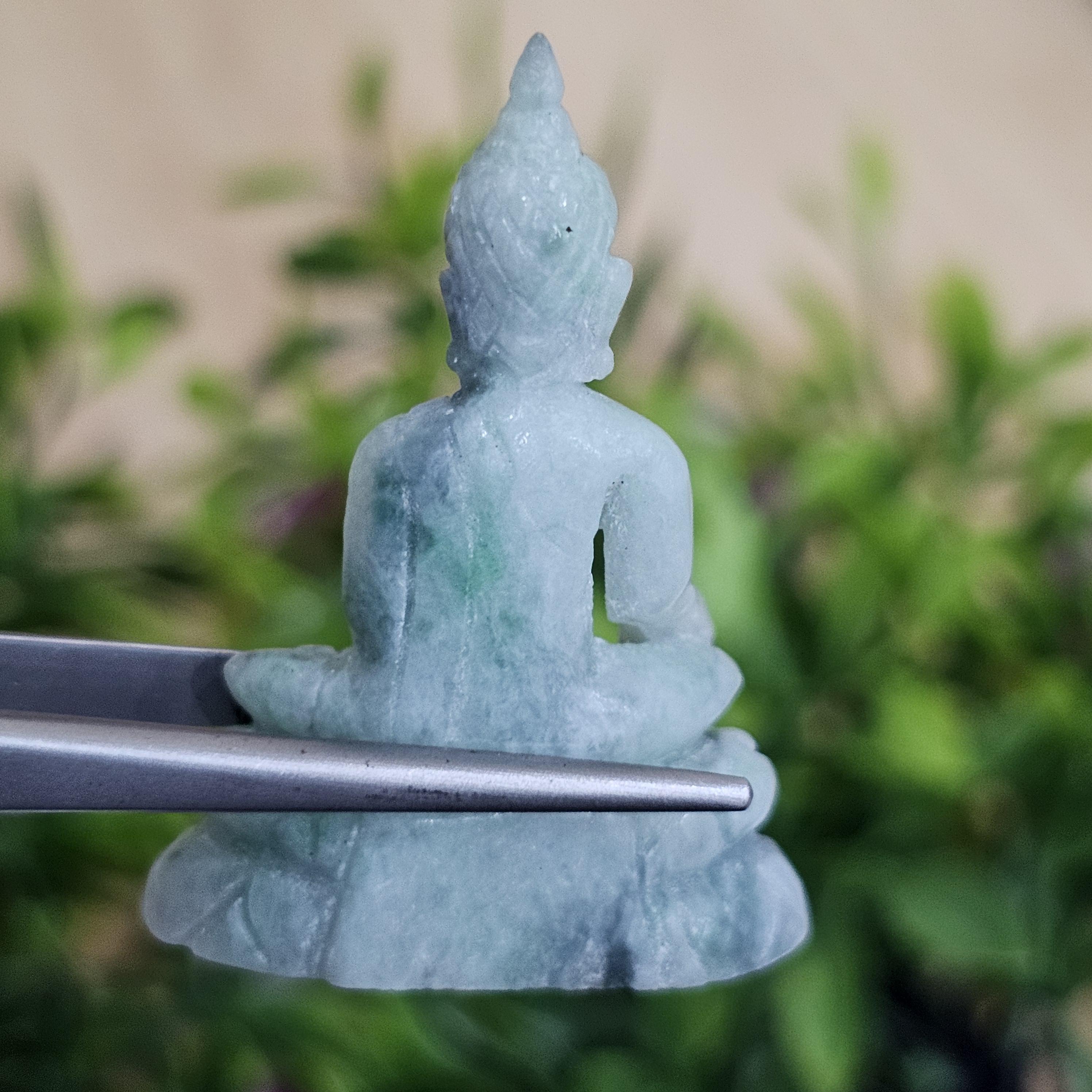 หยก แกะสลัก รูป พระ (Burmese jadeite) 49.37 กะรัต (cts.) หยก พม่า แท้