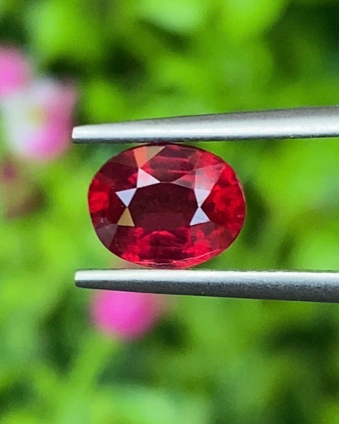 พลอย ทับทิม Ruby sapphire 1.72 กะรัต (Cts.) พลอยแท้ อัญมณีมงคลประจําวันเกิด เครื่องประดับพลอย