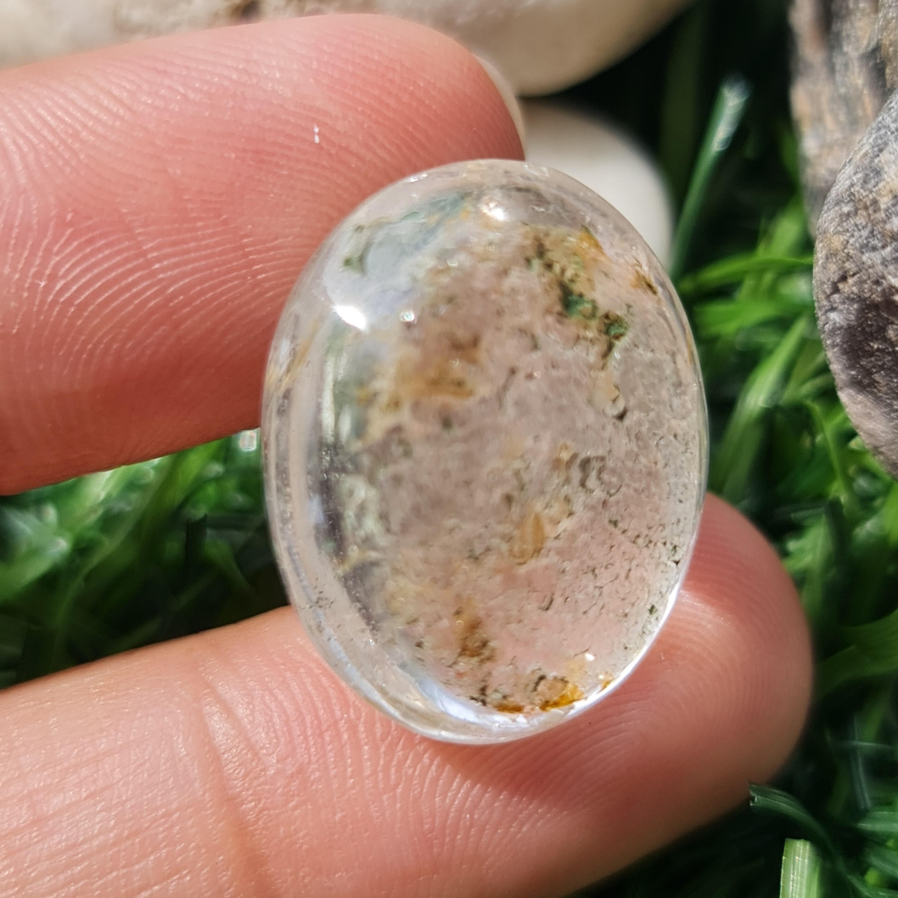 โป่งข่าม ควอตซ์ Rutilated Quartz 27.17 กะรัต Cts. พลอยแท้ อัญมณีมงคลประจําวันเกิด เครื่องประดับพลอย